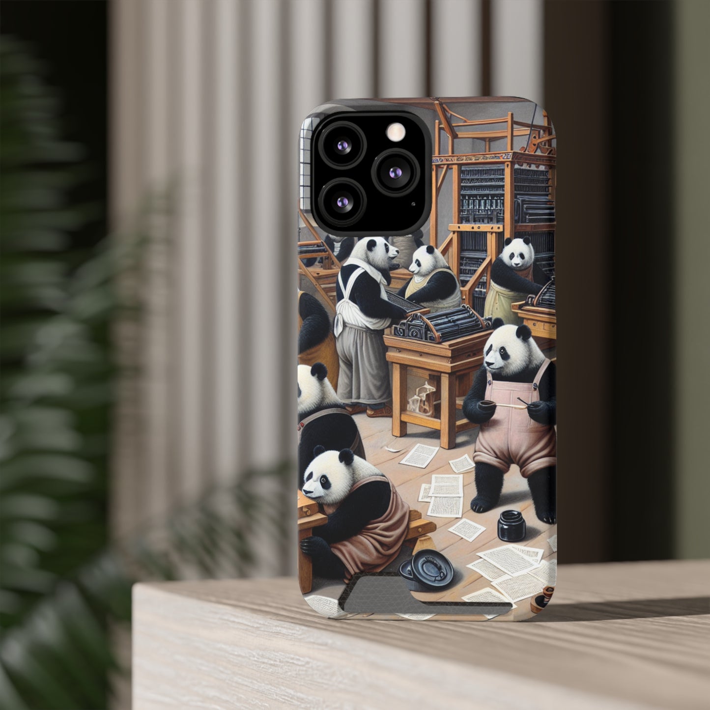 Printing Pandamonium Phone Case with Card Holder - IPHONE