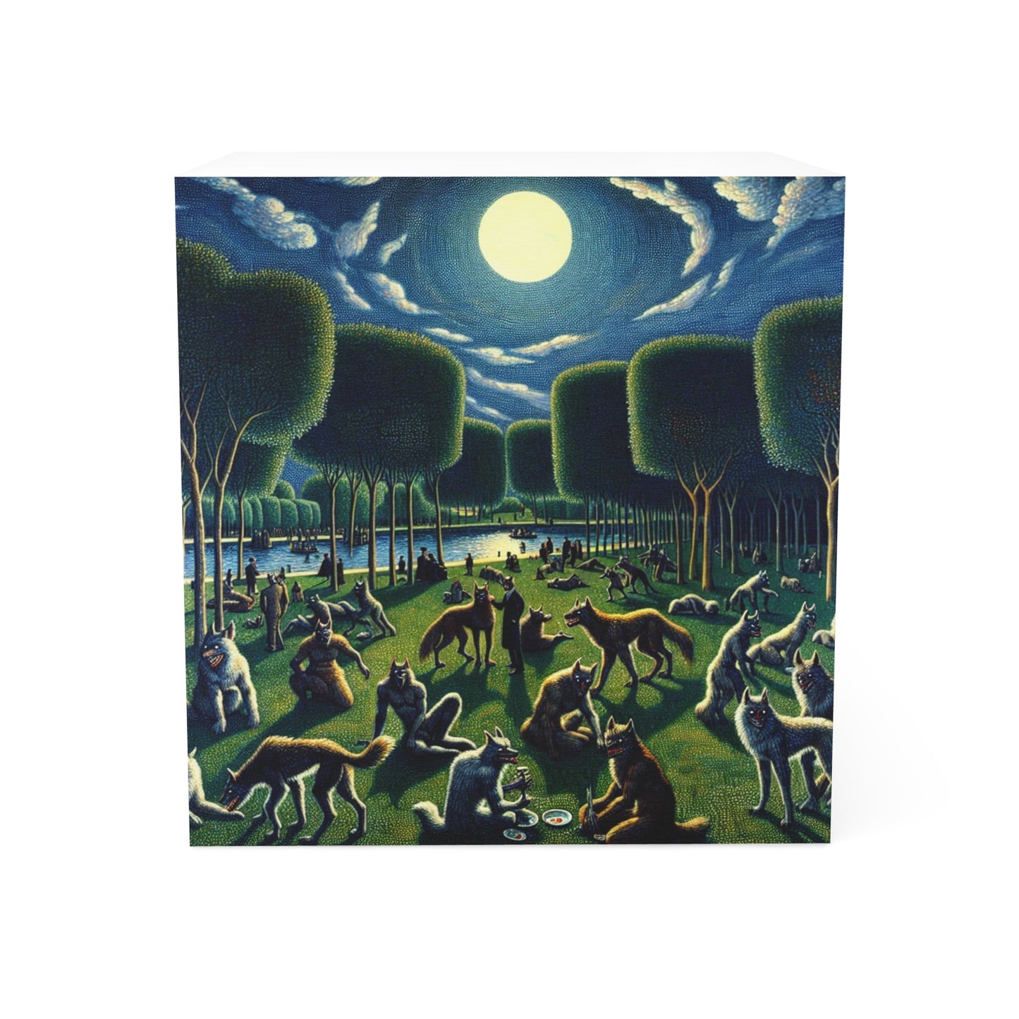 Werewolves at the Waterfront Post It Note Cube