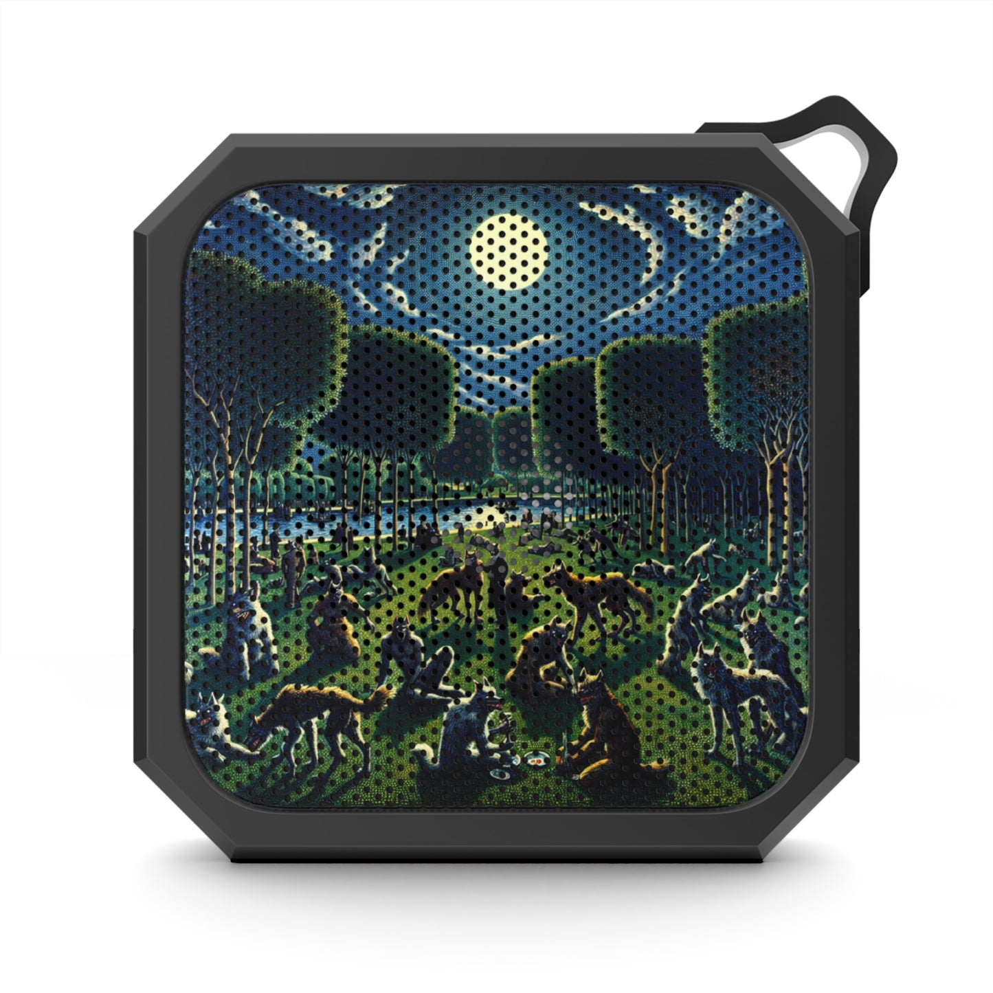 Outdoor Bluetooth Speaker with Werewolves at the Waterfront Design