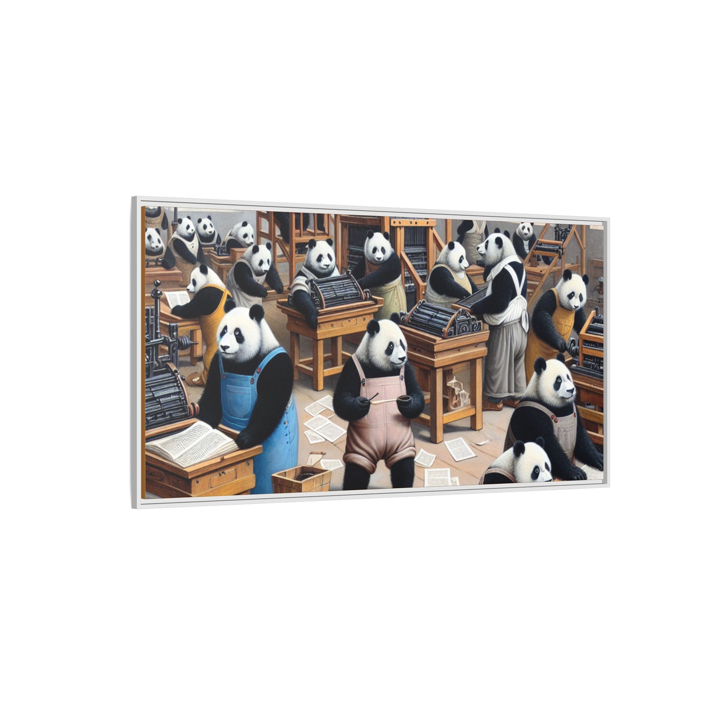 Printing Pandamonium Canvas, Framed (Multi-color)