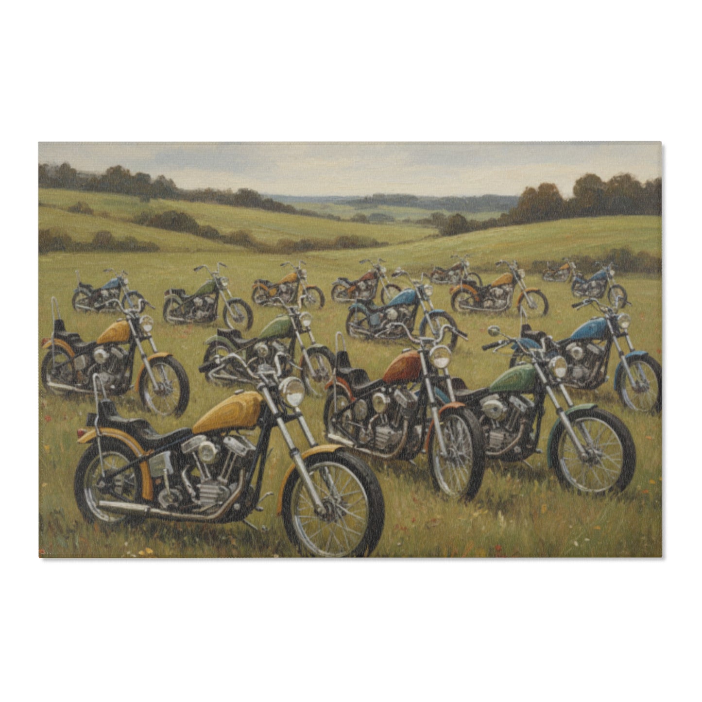 Wild Motorcycles Area Rug - HORIZONTAL