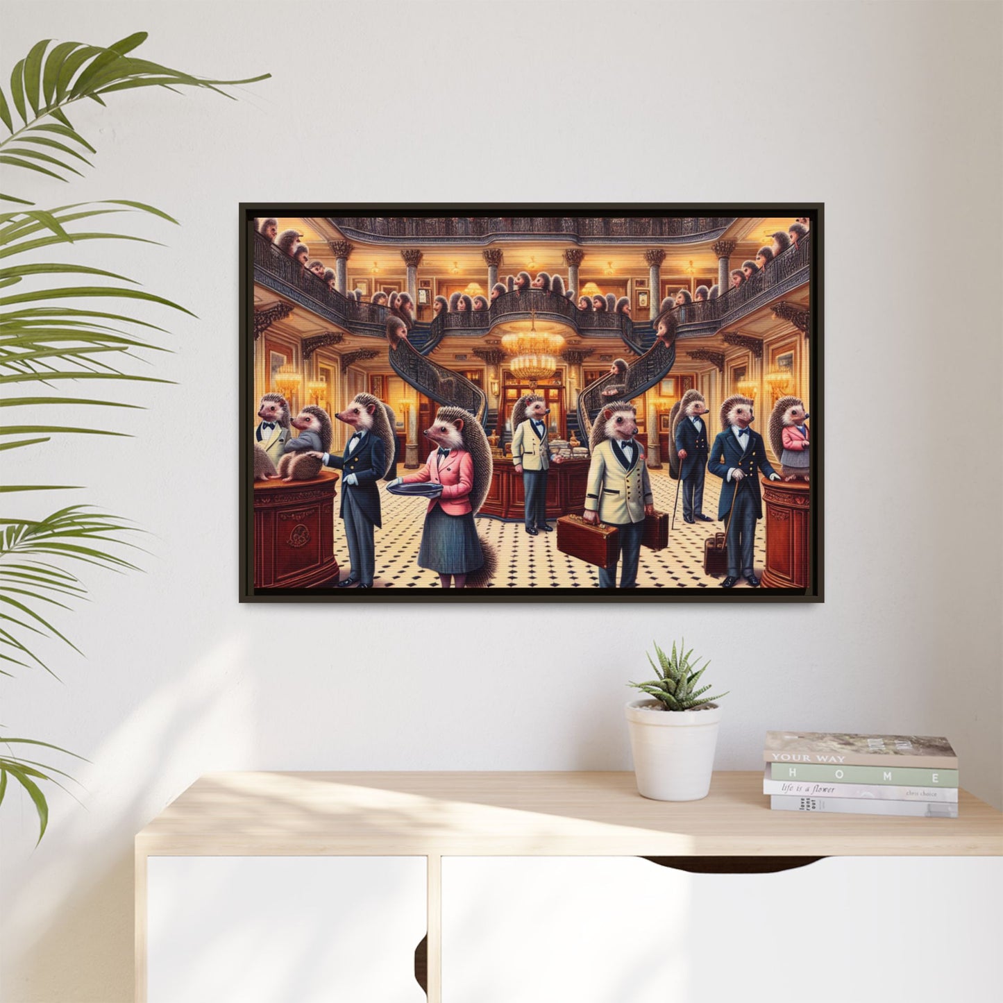 Hedgehog Hotel Canvas, Framed (Multi-color)