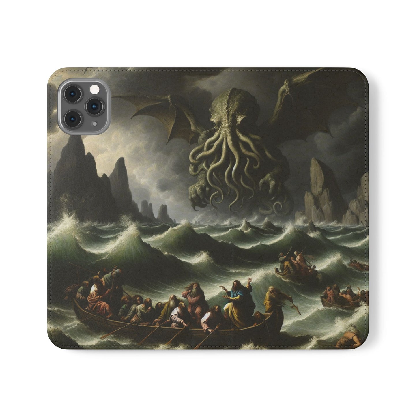 Cthulhu in the Storm Flip Cases for iPhones
