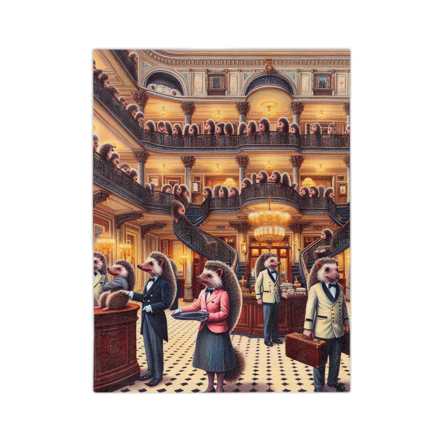 Hedgehog Hotel Velveteen Microfiber Blanket