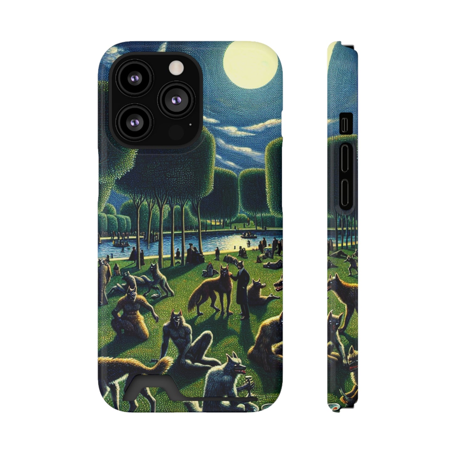 Werewolves at the Waterfront Phone Case with Card Holder - IPHONE