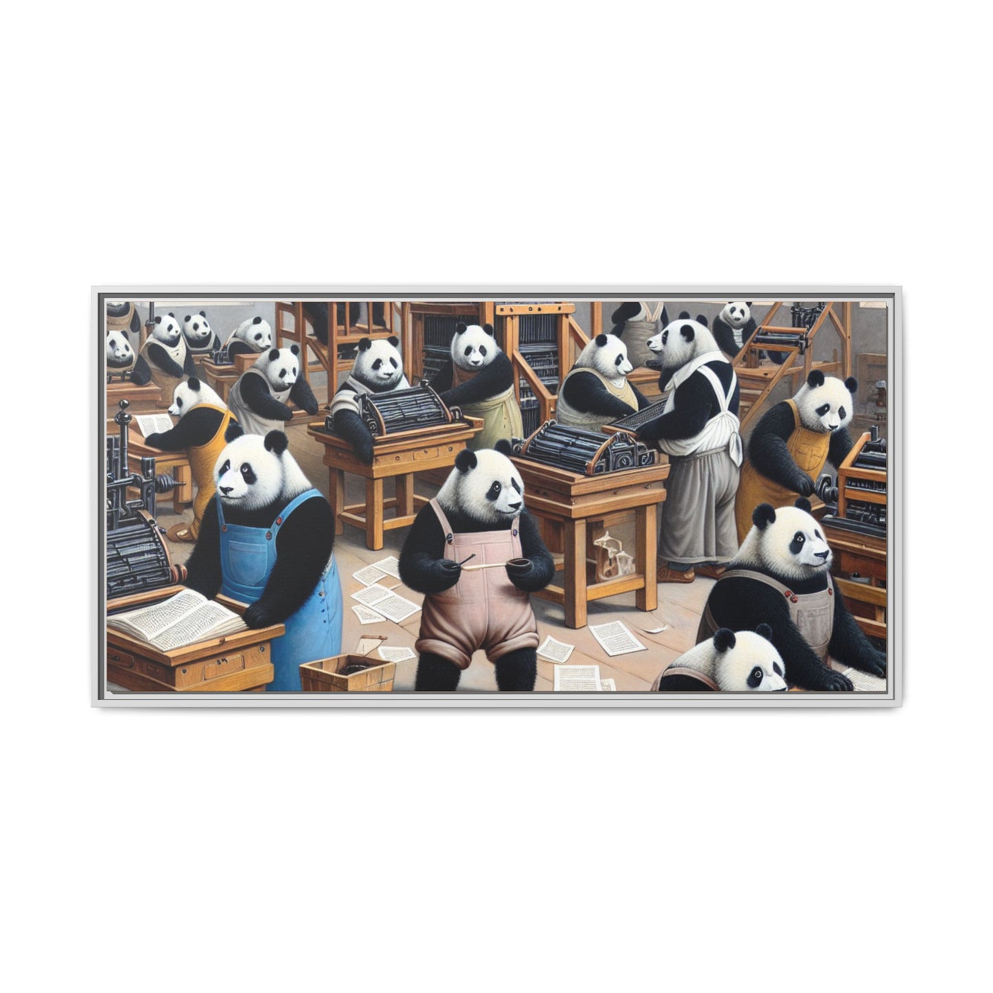 Printing Pandamonium Canvas, Framed (Multi-color)
