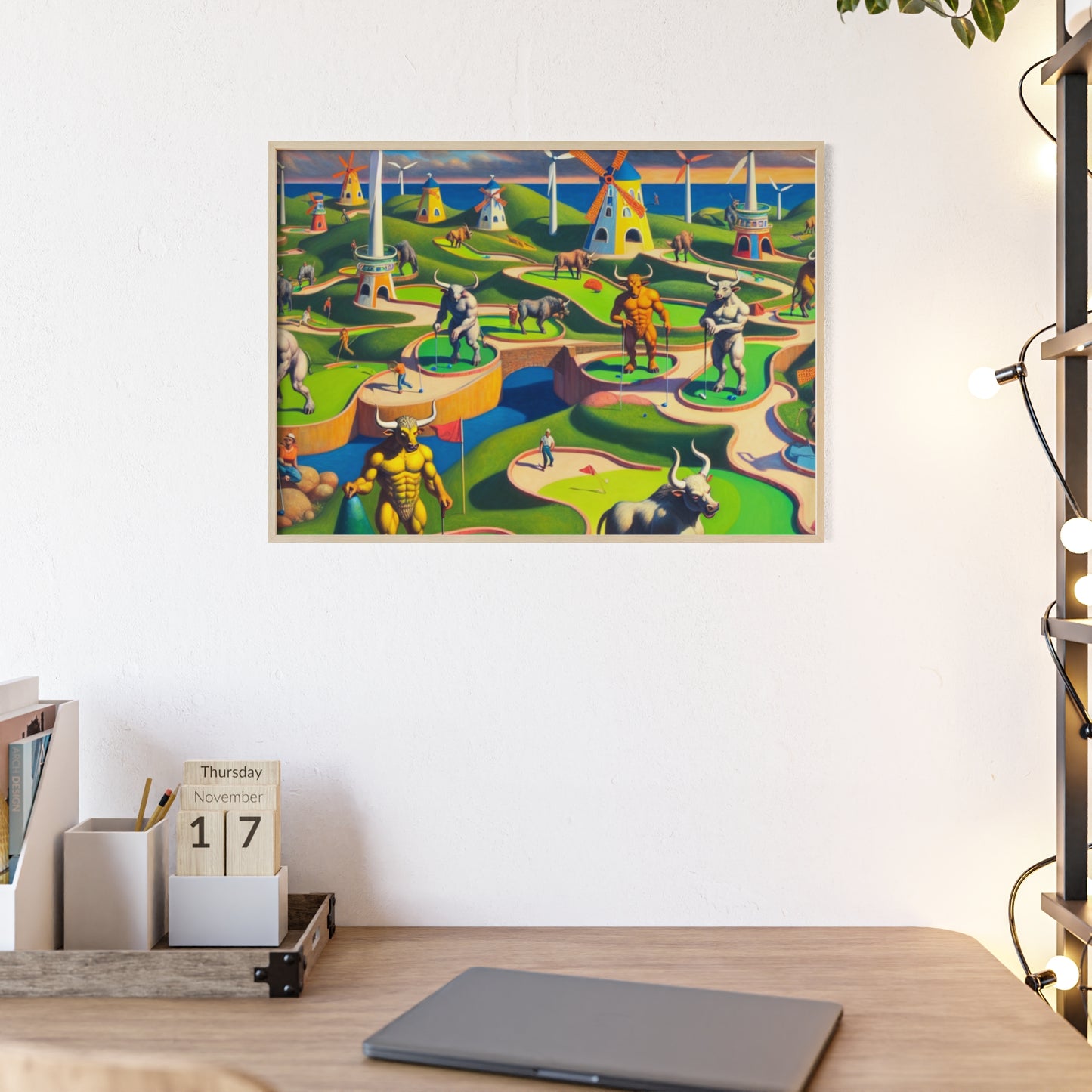 Framed Mini-taur Golf Poster