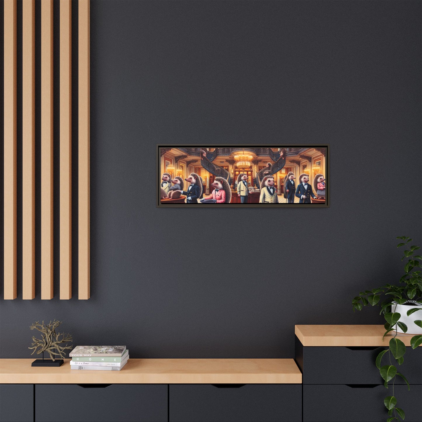 Hedgehog Hotel Canvas, Framed (Multi-color)