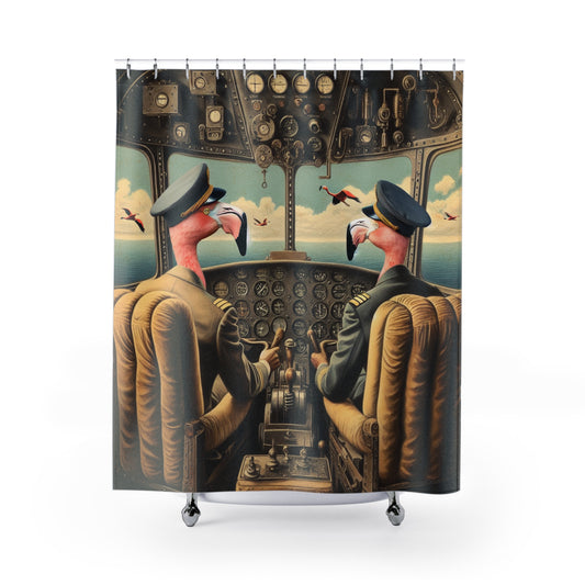 Flamingo Flight Deck Shower Curtain