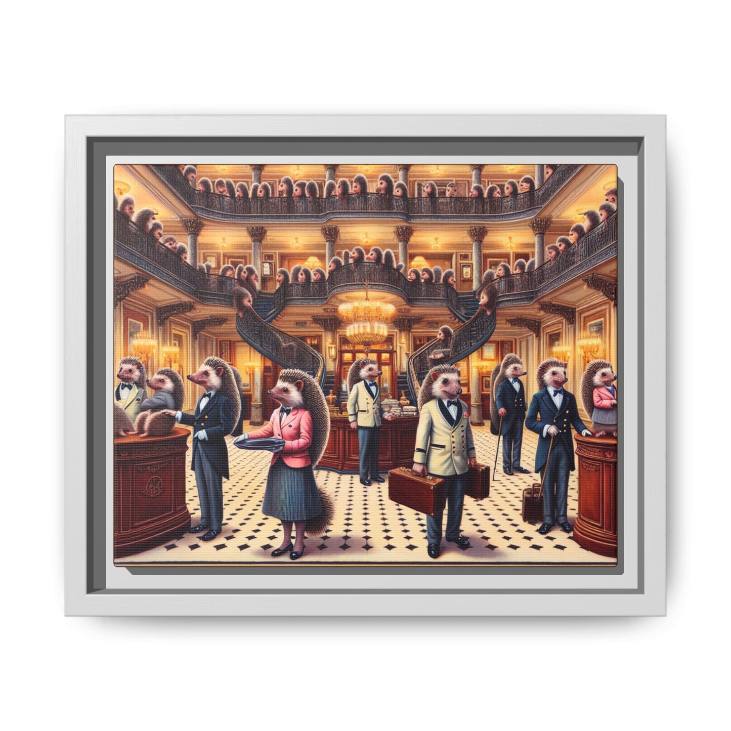 Hedgehog Hotel Canvas, Framed (Multi-color)