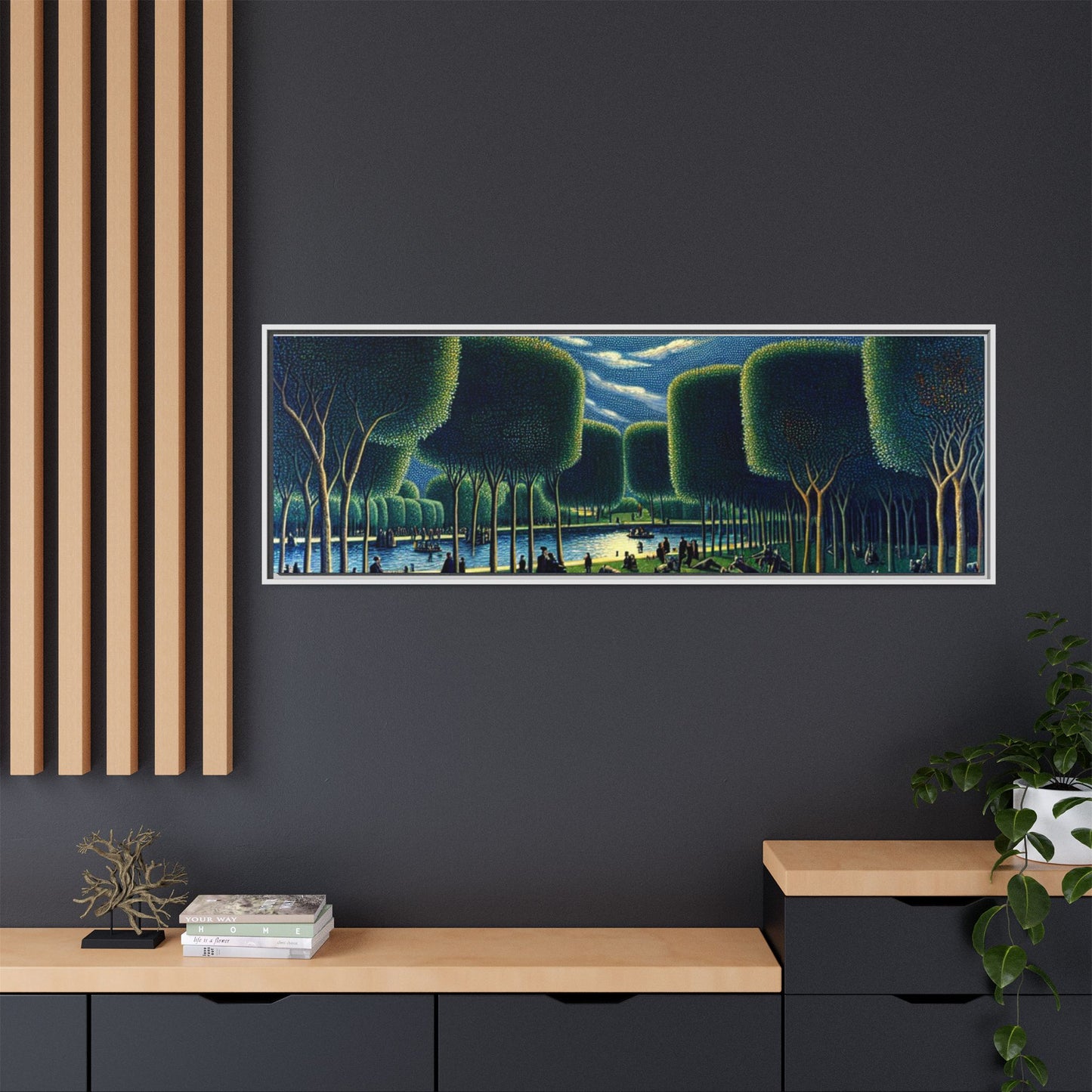 Werewolves at the Waterfront Canvas, Framed (Multi-color)