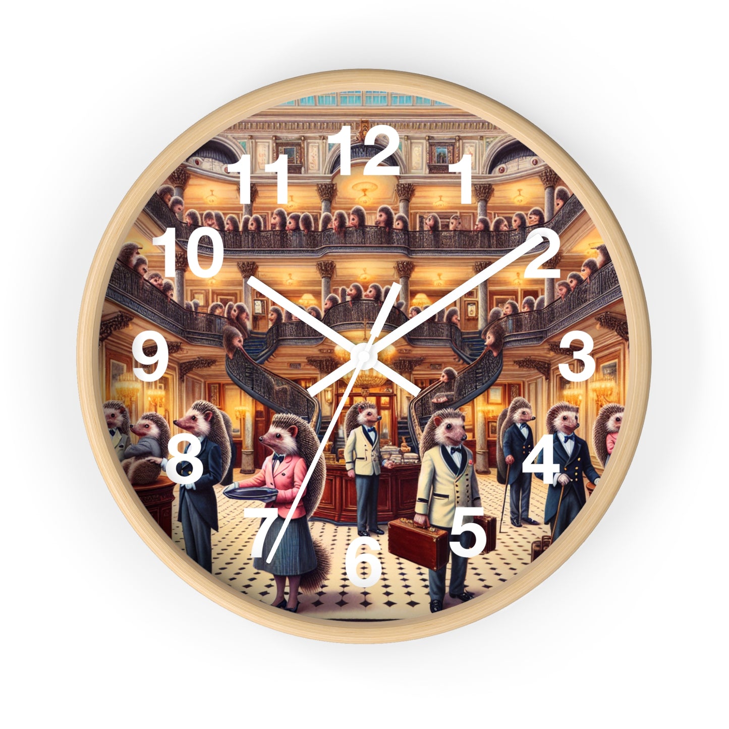 Hedgehog Hotel Wall Clock