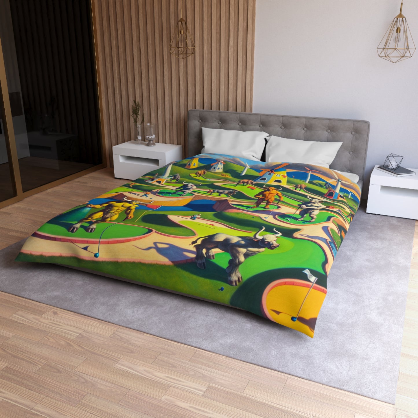 Mini-taur Golf Microfiber Duvet Cover