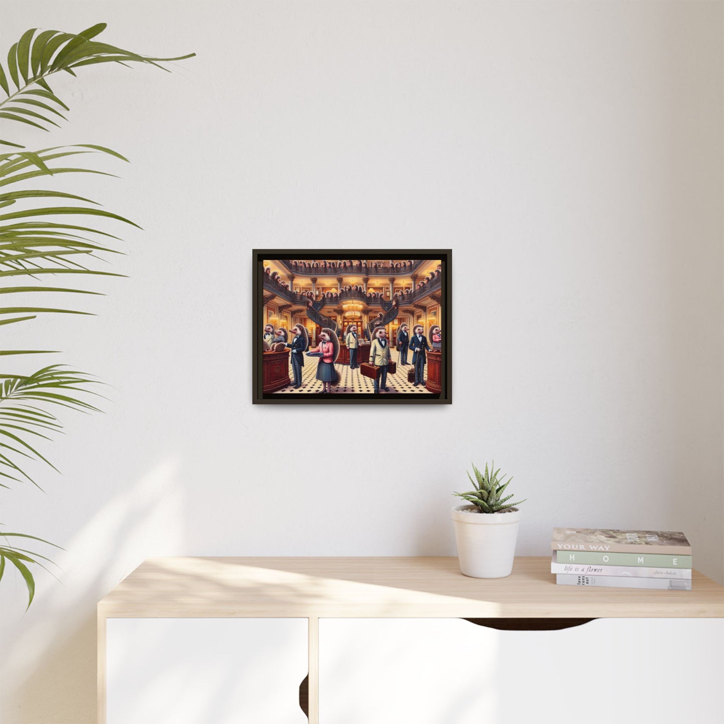 Hedgehog Hotel Canvas, Framed (Multi-color)