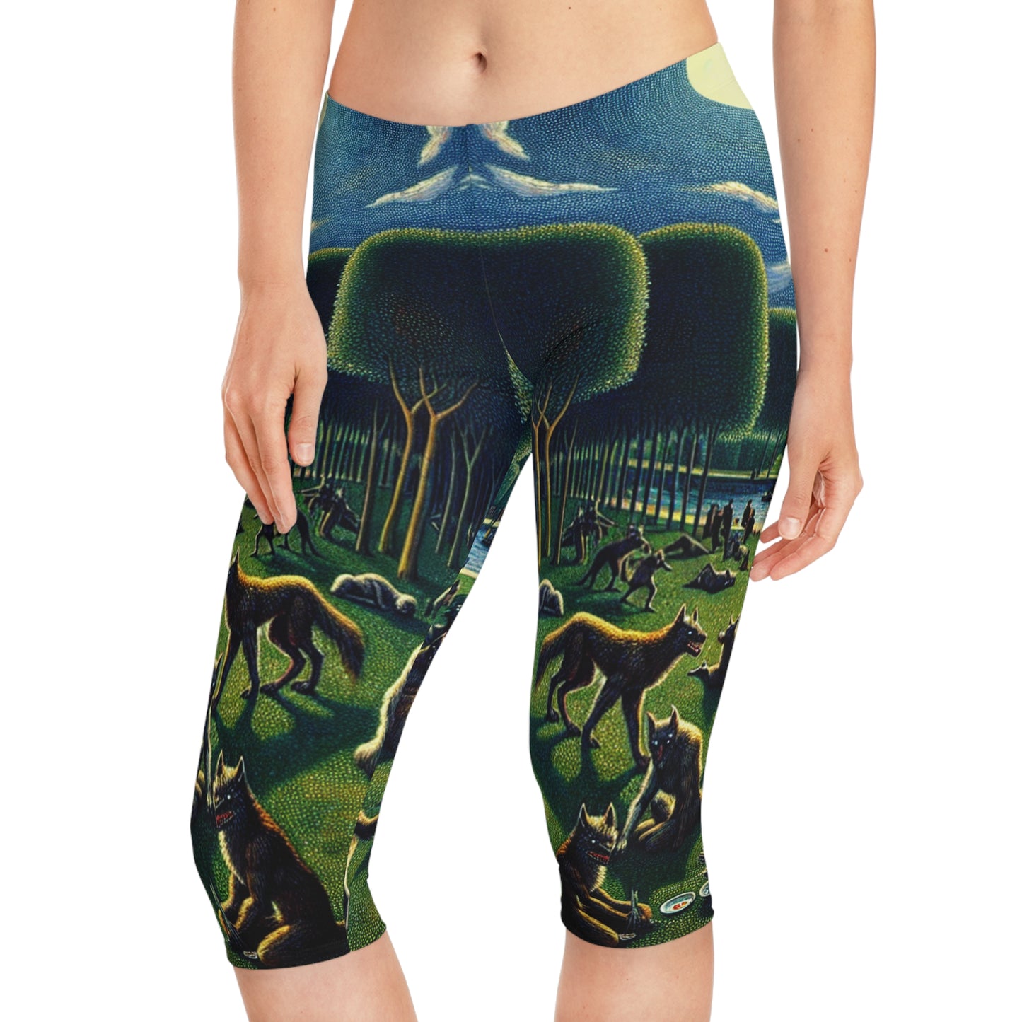 Werewolves at the Waterfront Capri Leggings