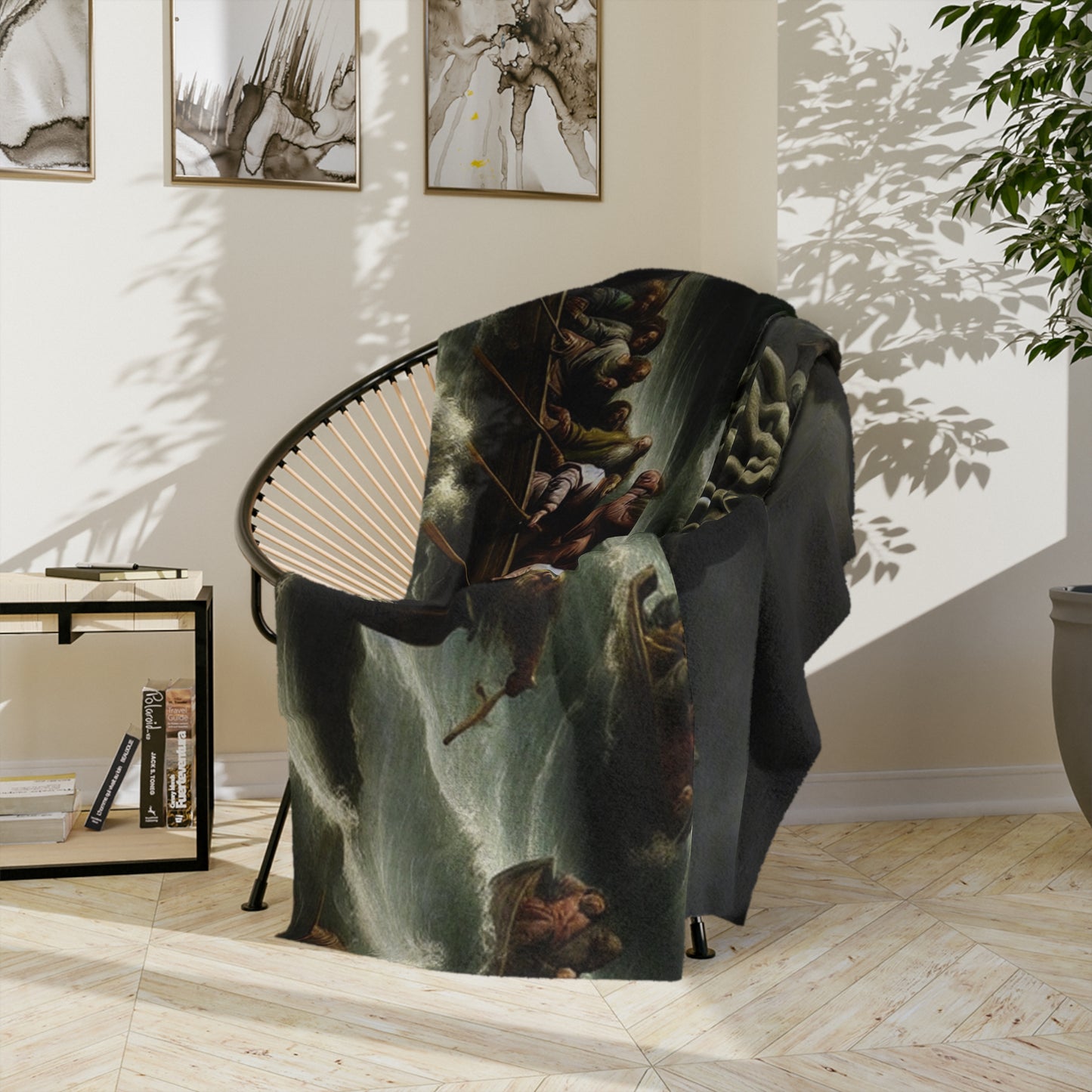 Cthulhu in the Storm Velveteen Microfiber Blanket