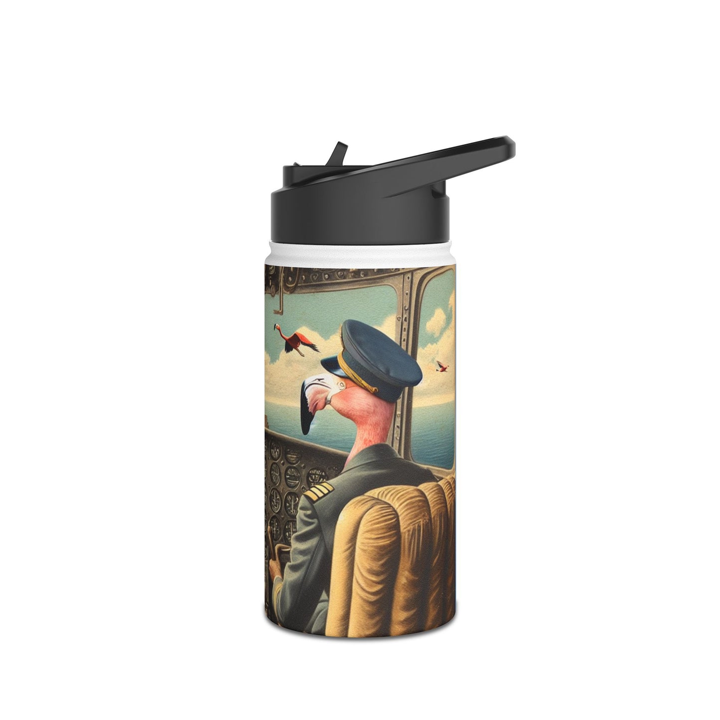 Flamingo Flight Deck Stainless Steel Water Bottle