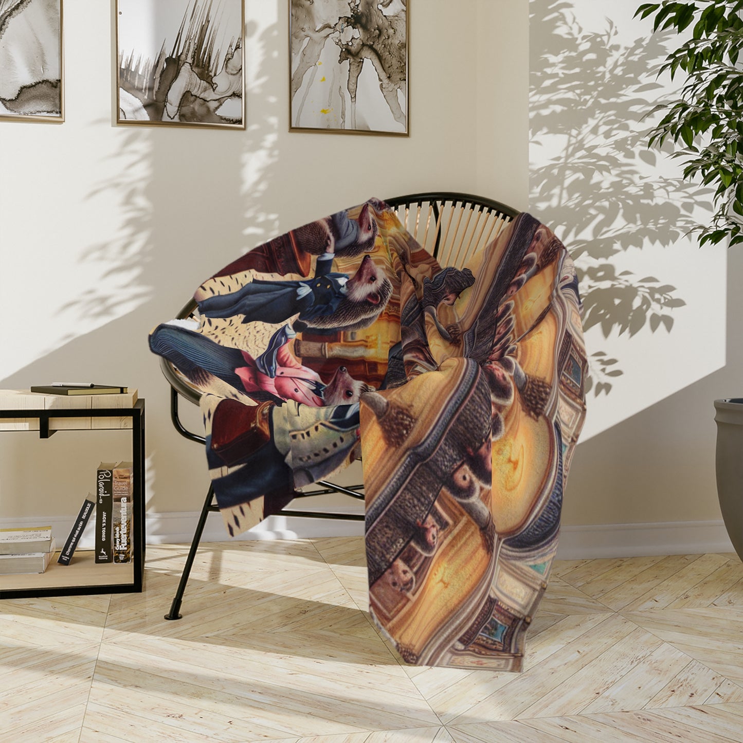 Hedgehog Hotel Velveteen Microfiber Blanket