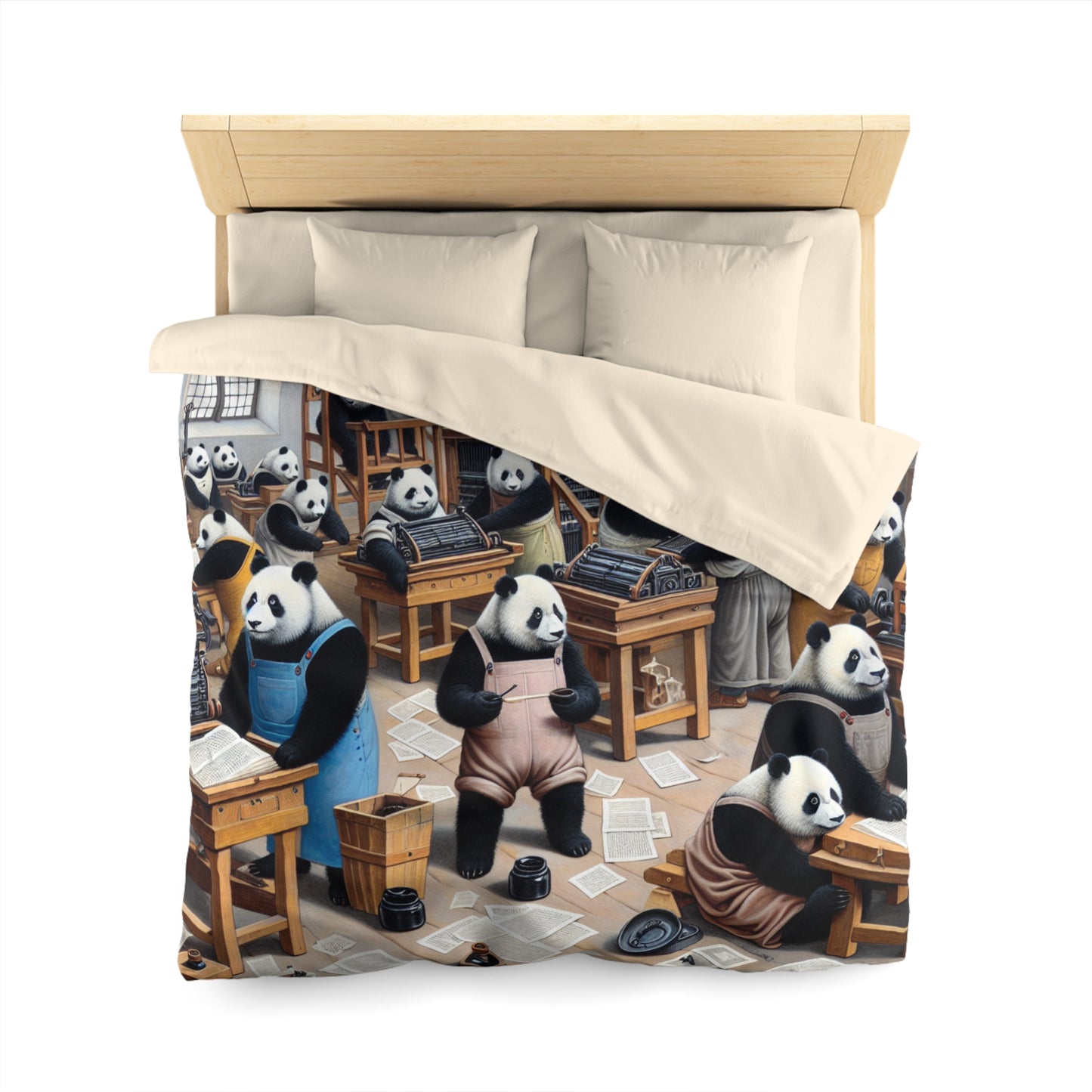Printing Pandamonium Microfiber Duvet Cover