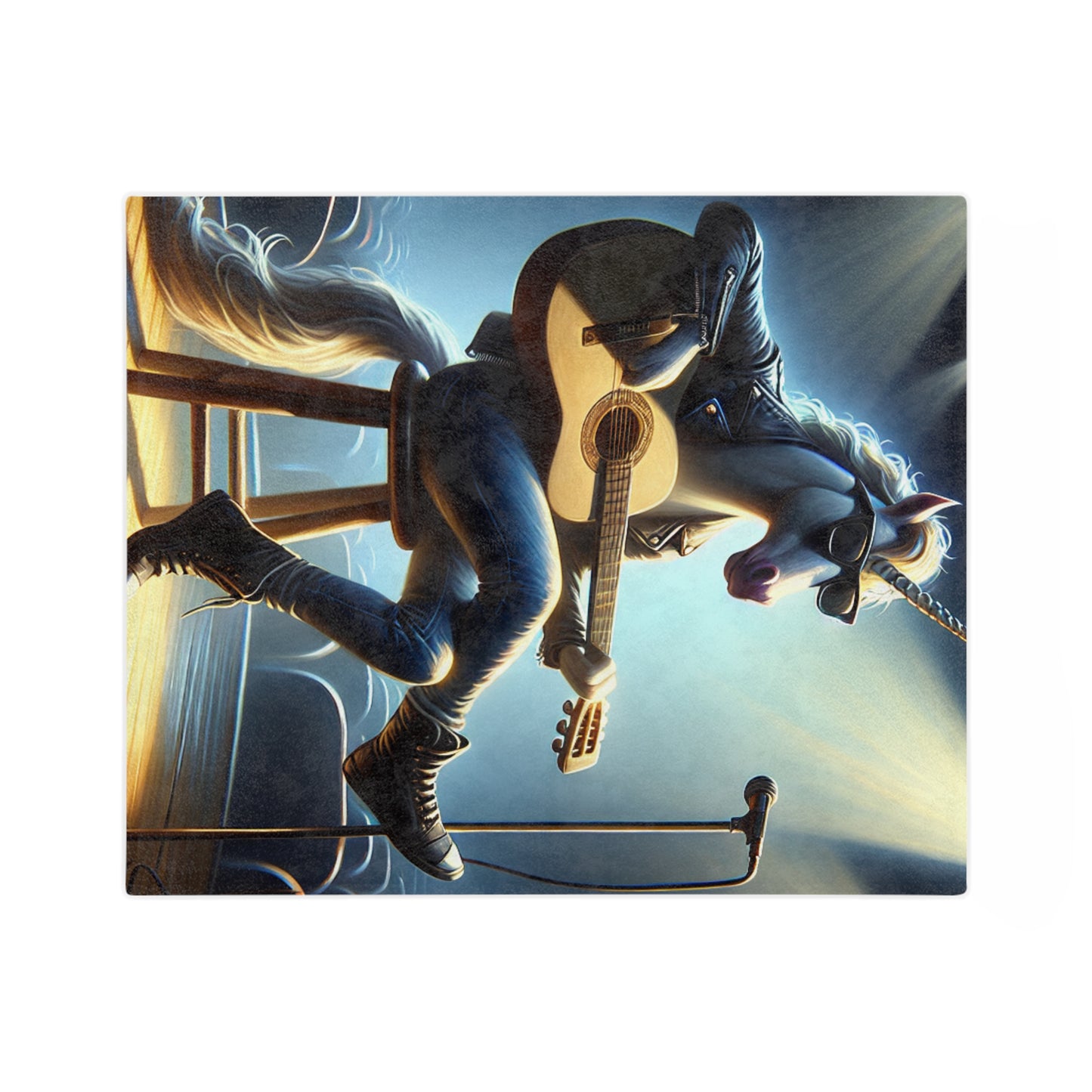 Unicorn Unplugged Velveteen Microfiber Blanket