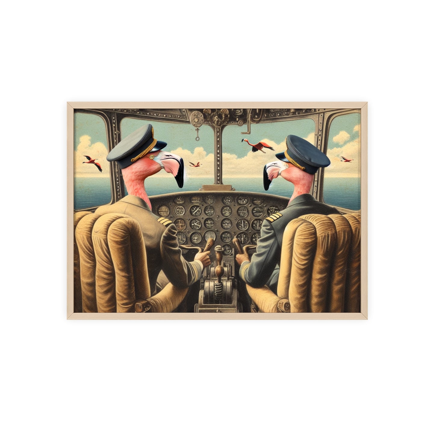 Framed Flamingo Flight Deck Poster