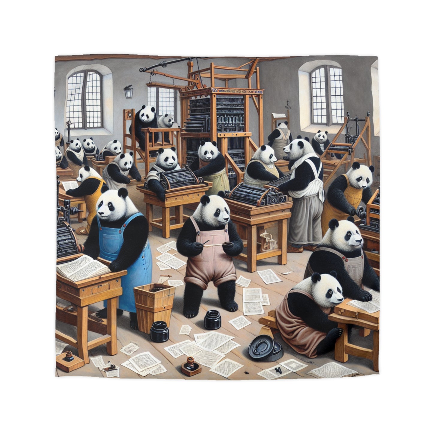 Printing Pandamonium Microfiber Duvet Cover