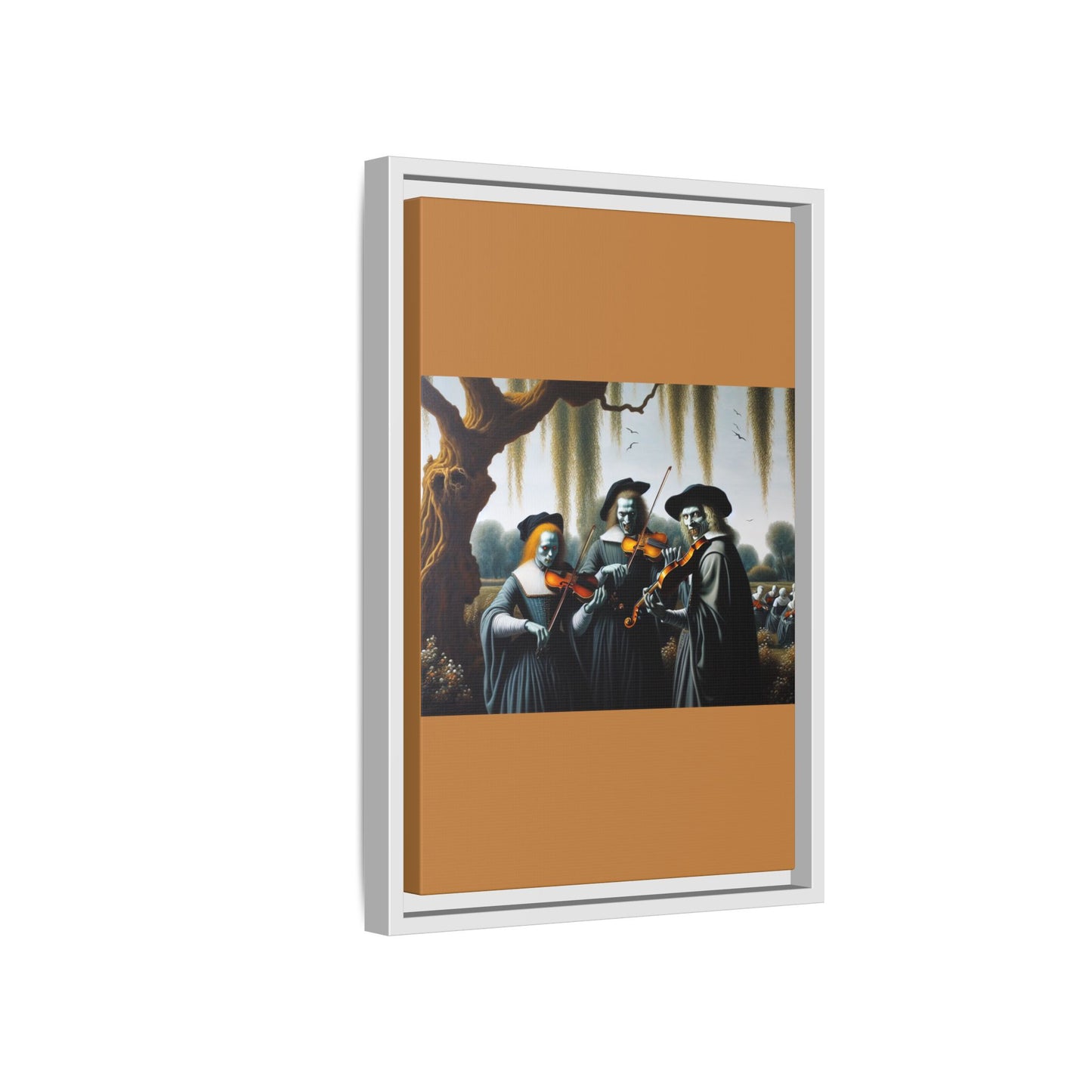 Vermeer's Vampire Violinists Canvas, Framed (Multi-color)