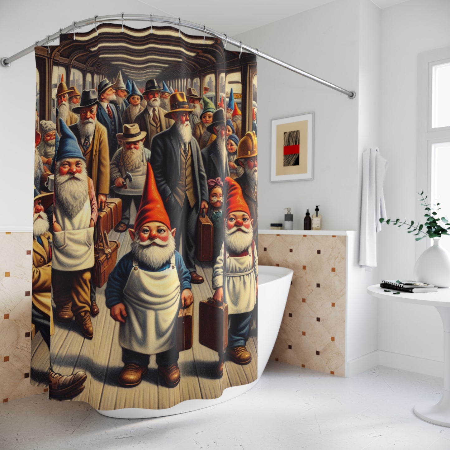 The Gnome-mute Home Shower Curtain