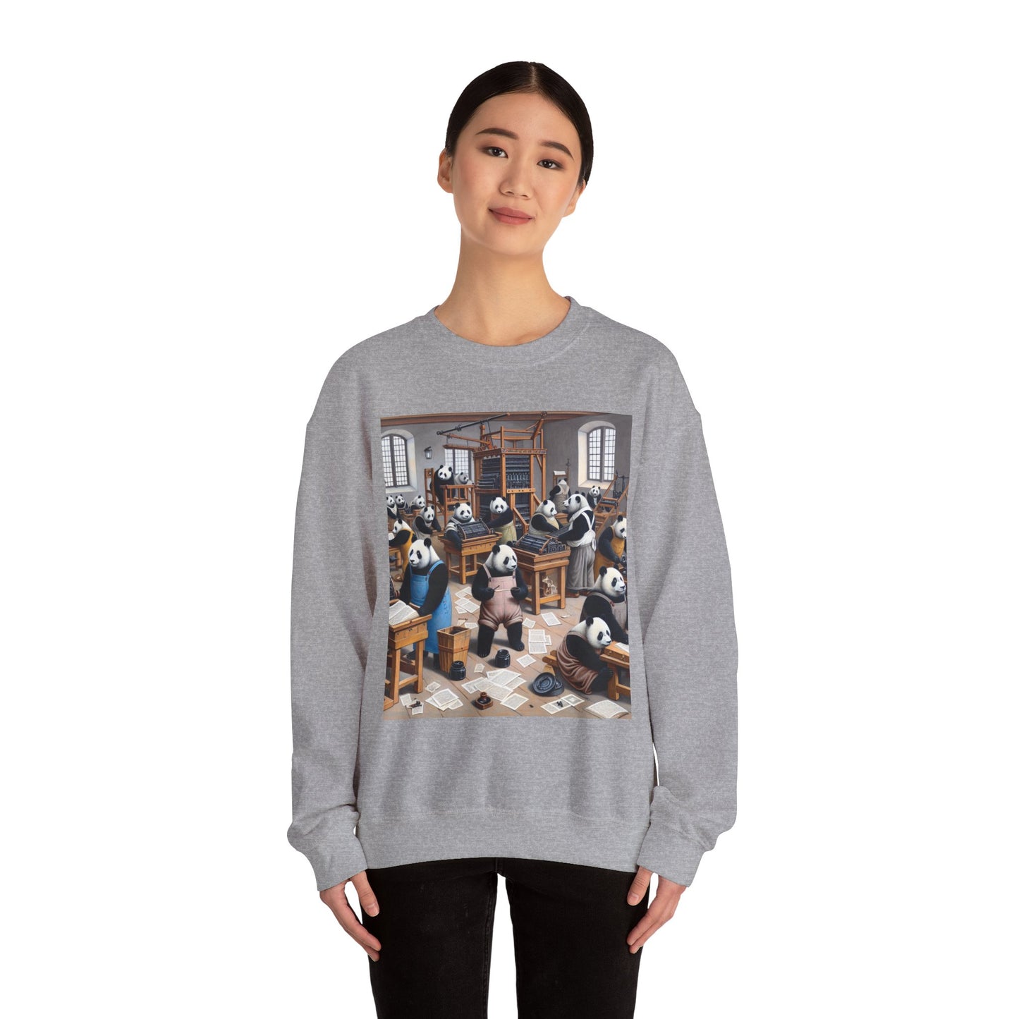 Printing Pandamonium Crewneck Sweatshirt