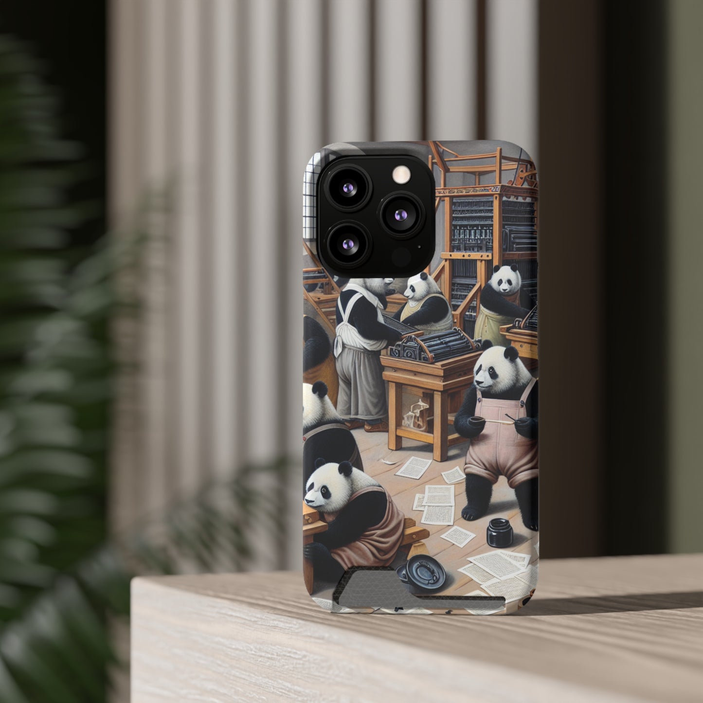 Printing Pandamonium Phone Case with Card Holder - IPHONE