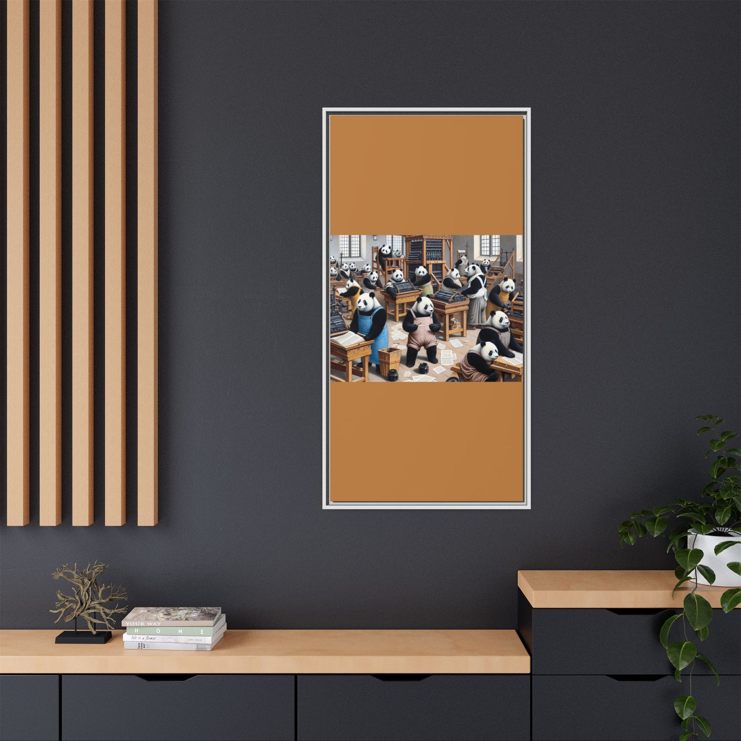 Printing Pandamonium Canvas, Framed (Multi-color)