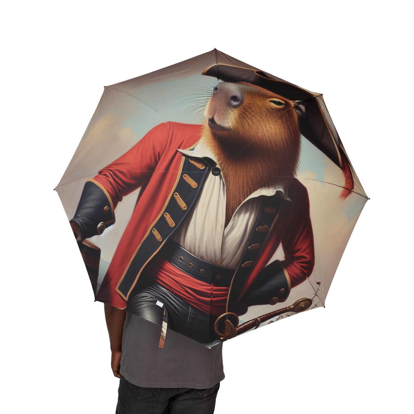 Captain Capybara Semi-Automatic Foldable Umbrella