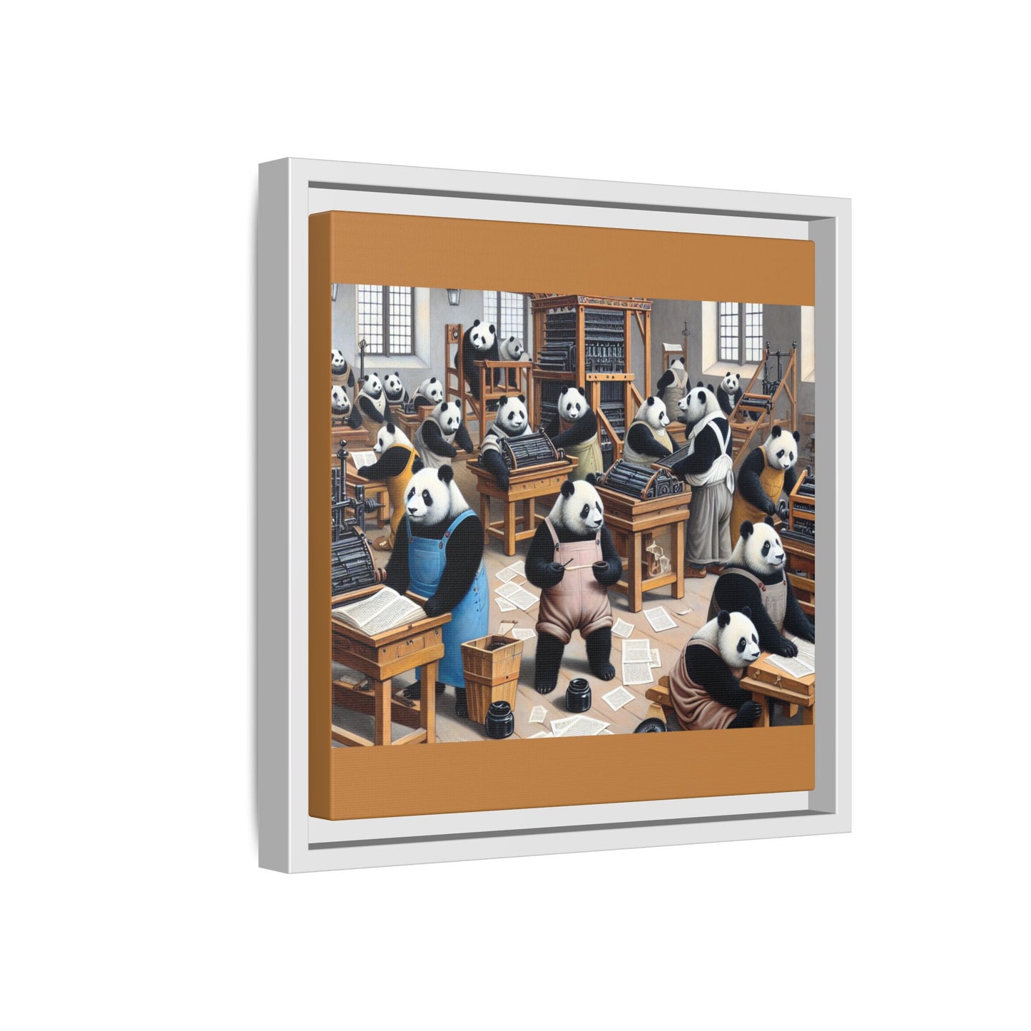 Printing Pandamonium Canvas, Framed (Multi-color)