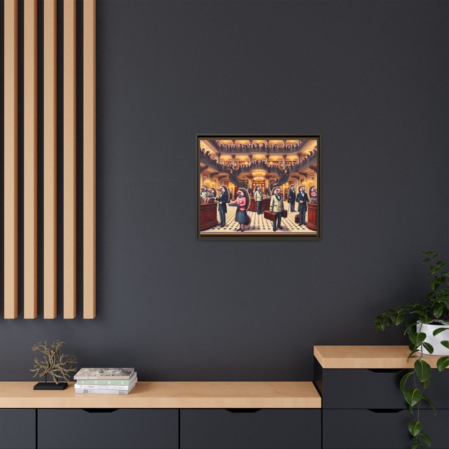 Hedgehog Hotel Canvas, Framed (Multi-color)