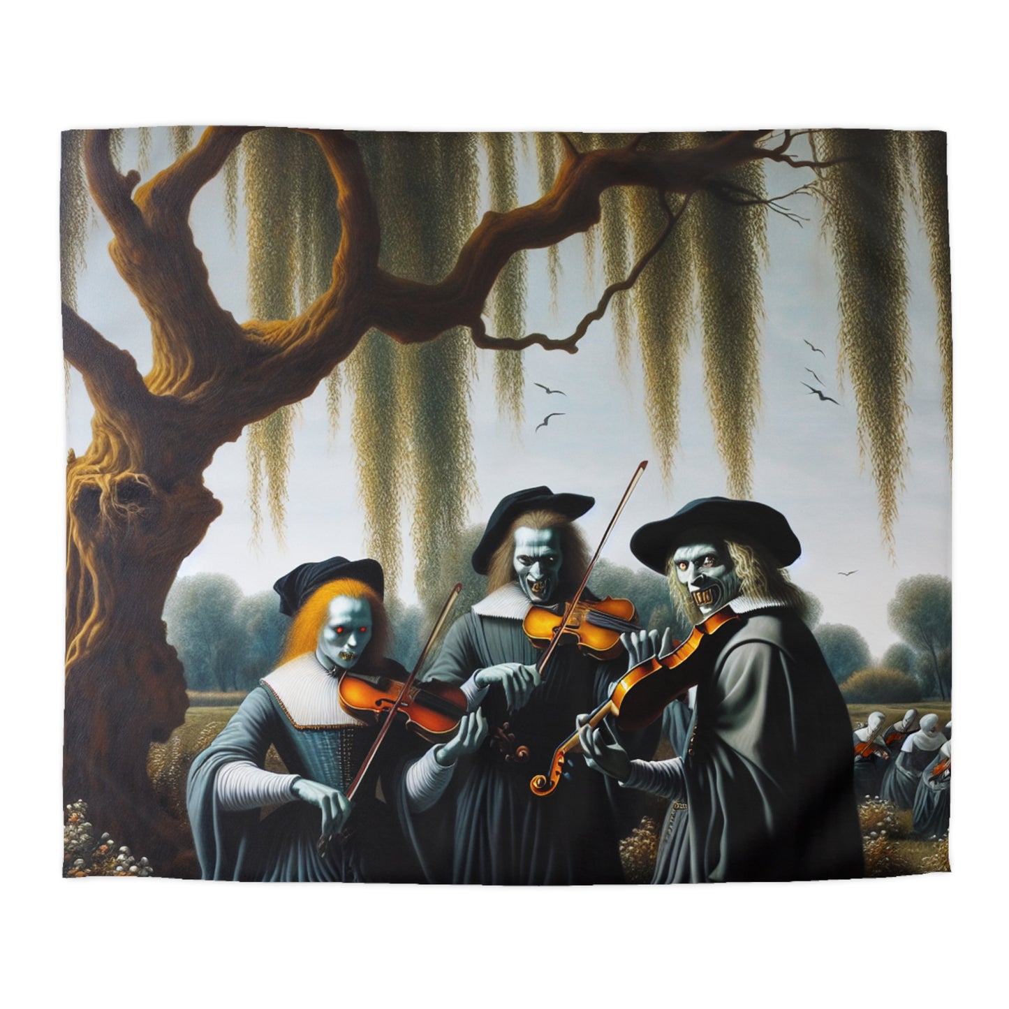 Vermeer's Vampire Violinists Microfiber Duvet Cover