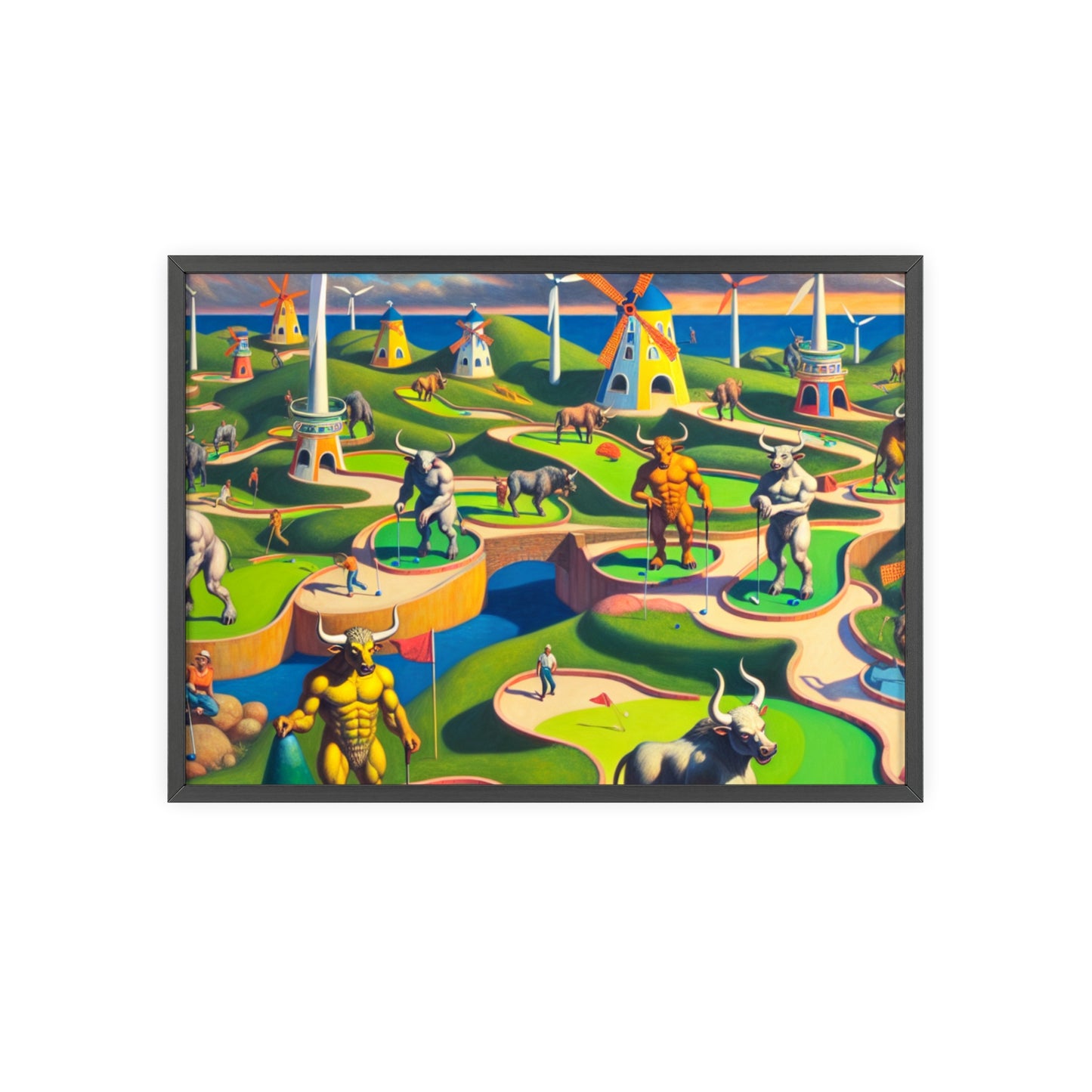 Framed Mini-taur Golf Poster