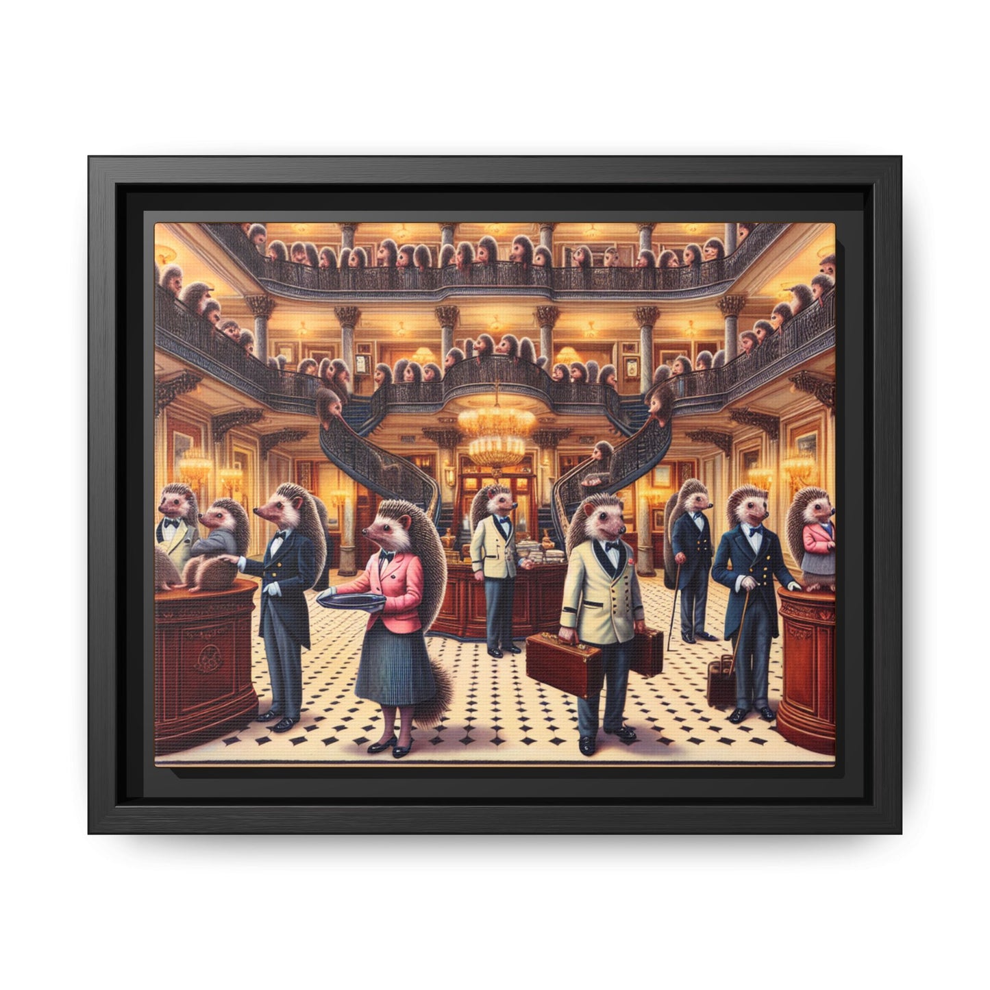 Hedgehog Hotel Canvas, Framed (Multi-color)