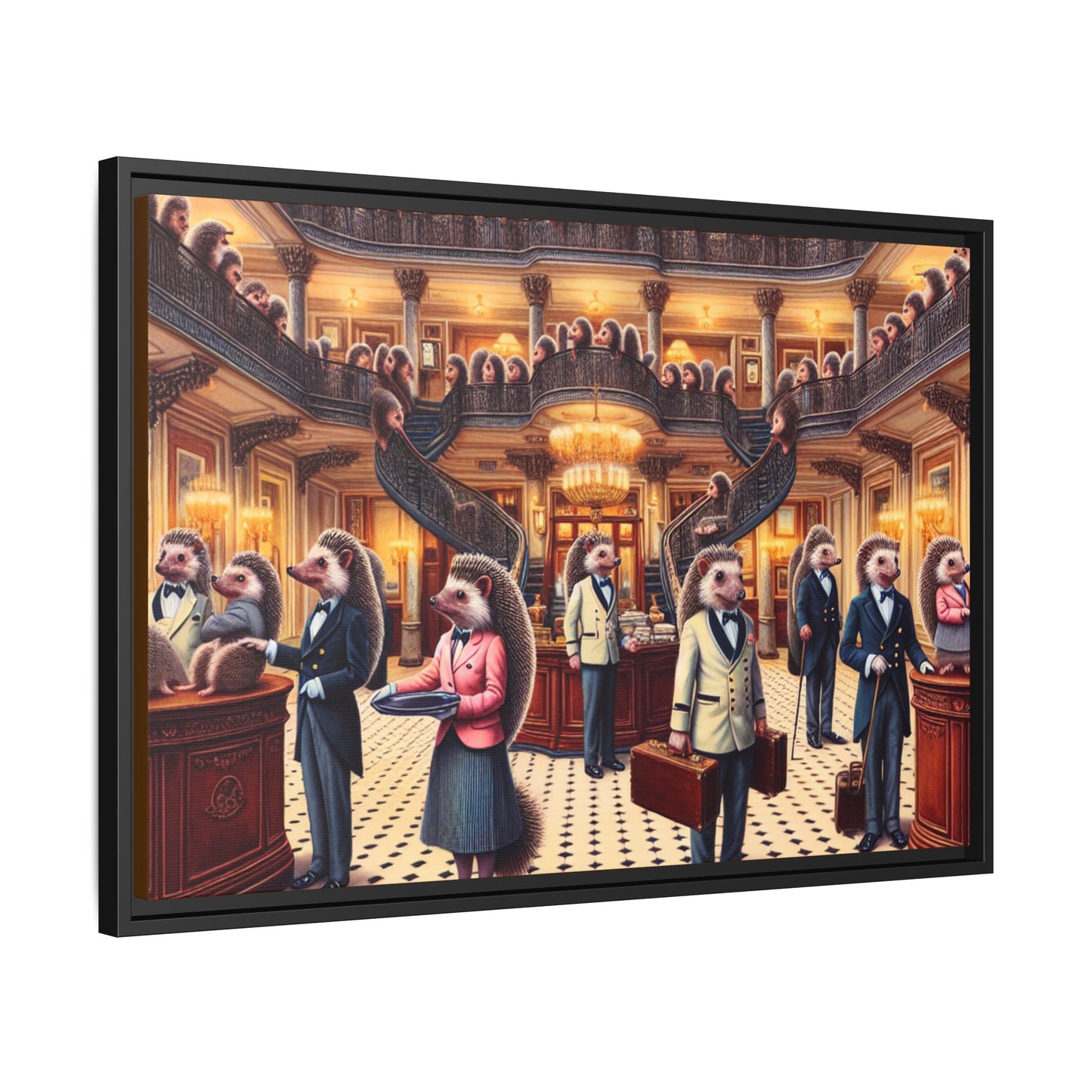 Hedgehog Hotel Canvas, Framed (Multi-color)