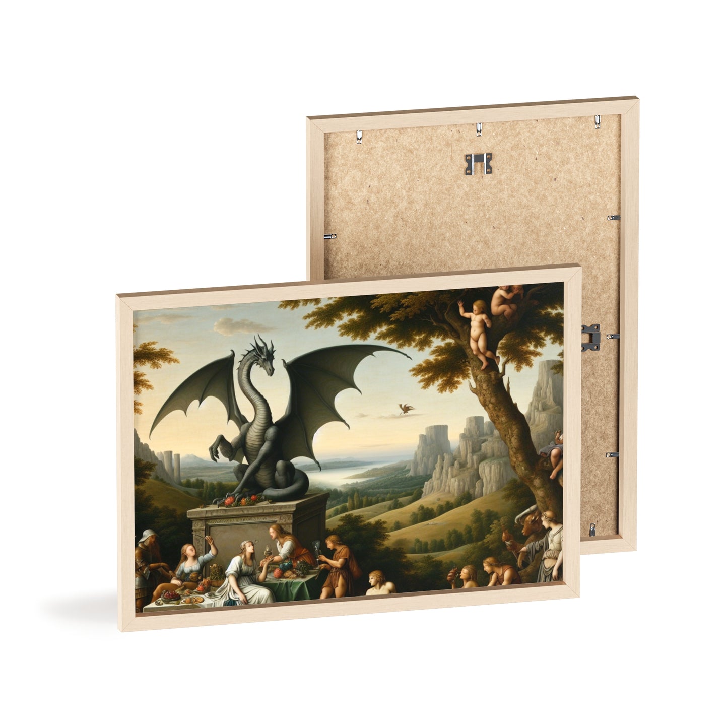 Framed Dragon Statue Poster