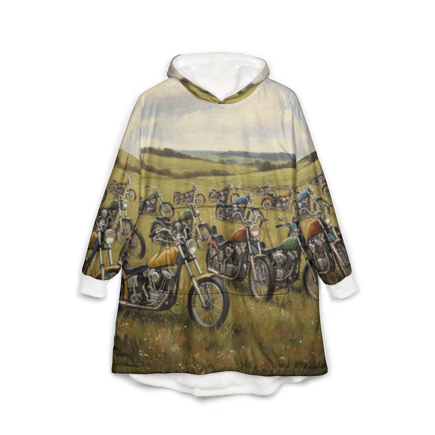Wild Motorcycles Hooded Pullover Blanket