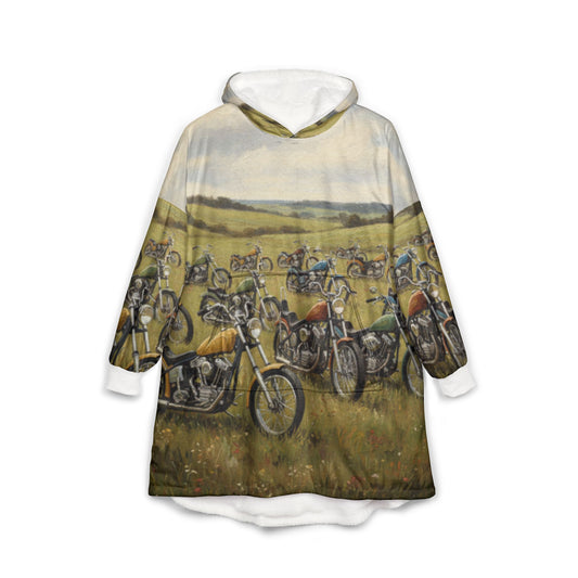 Wild Motorcycles Hooded Pullover Blanket