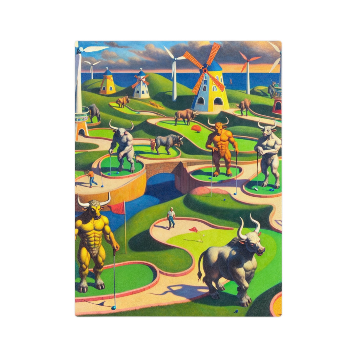 Mini-taur Golf Velveteen Microfiber Blanket