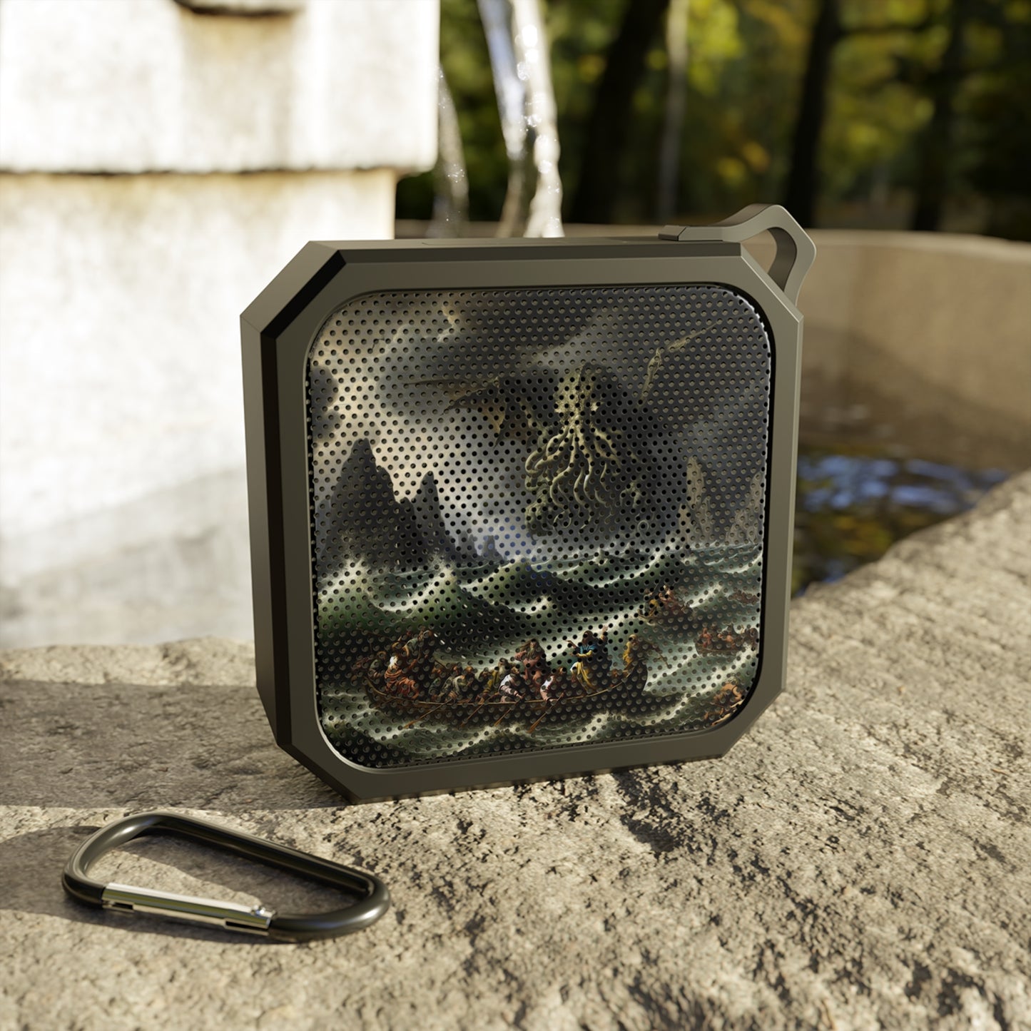 Outdoor Bluetooth Speaker with Cthulhu in the Storm Design