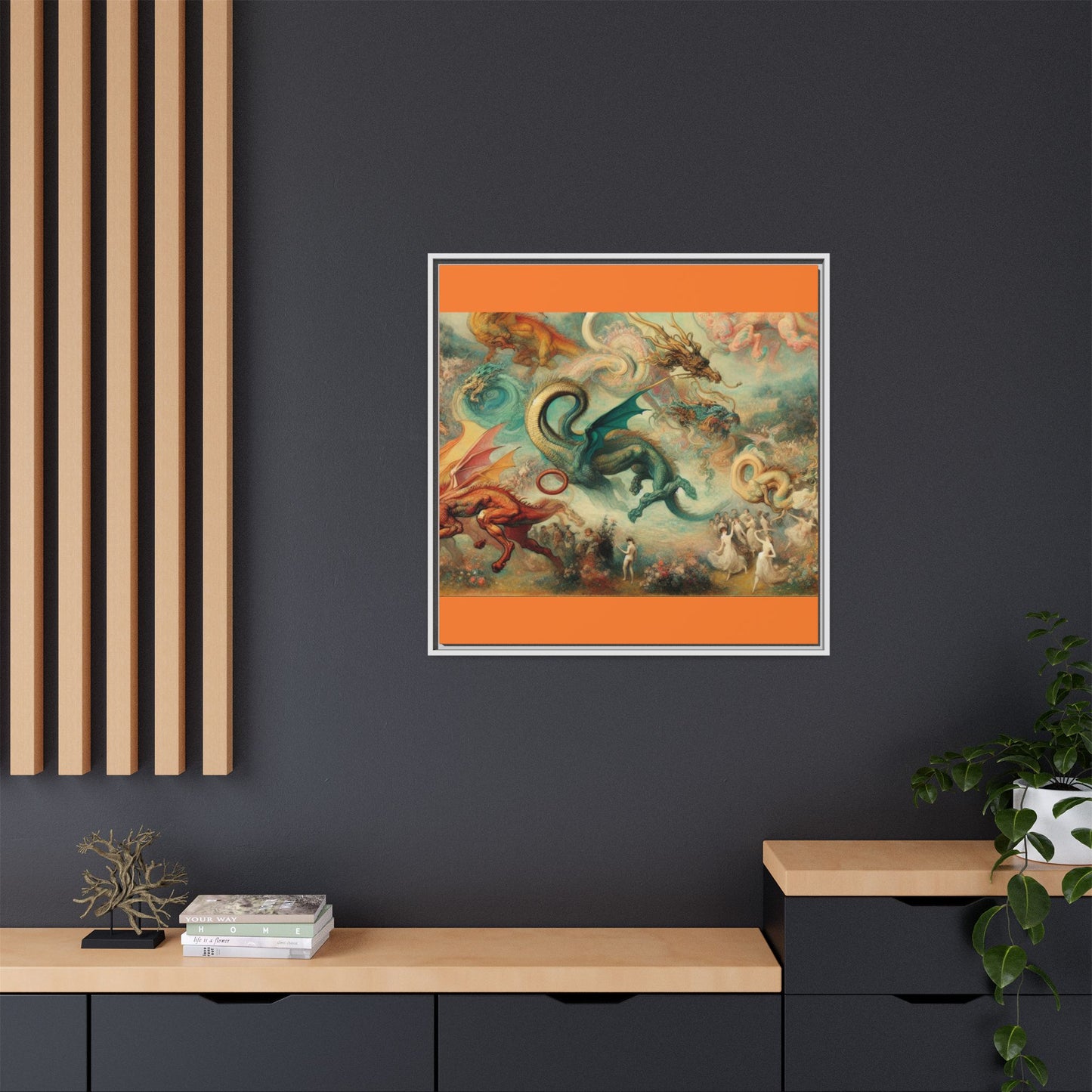 Degas Dreams of Dragons Canvas, Framed (Multi-color)