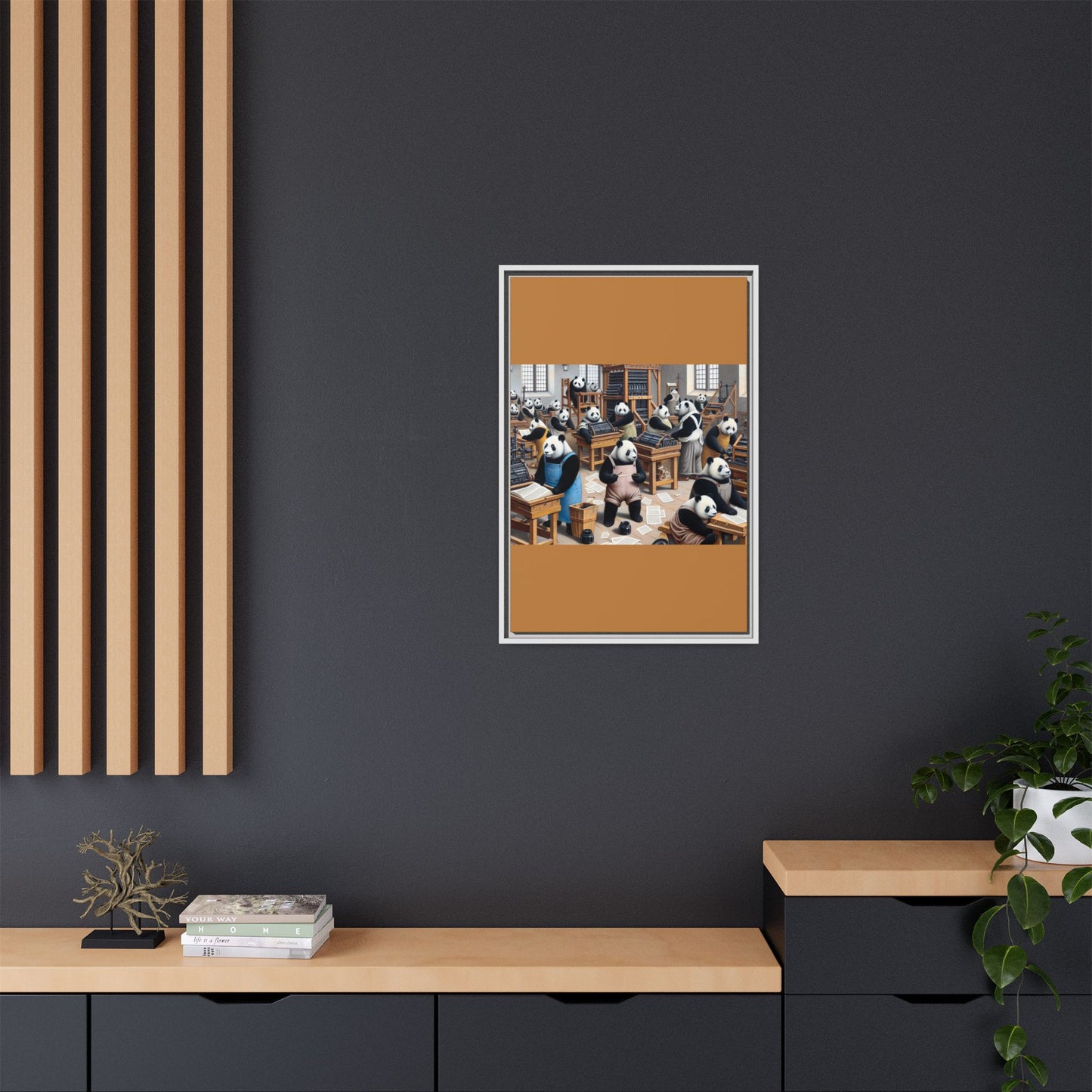 Printing Pandamonium Canvas, Framed (Multi-color)