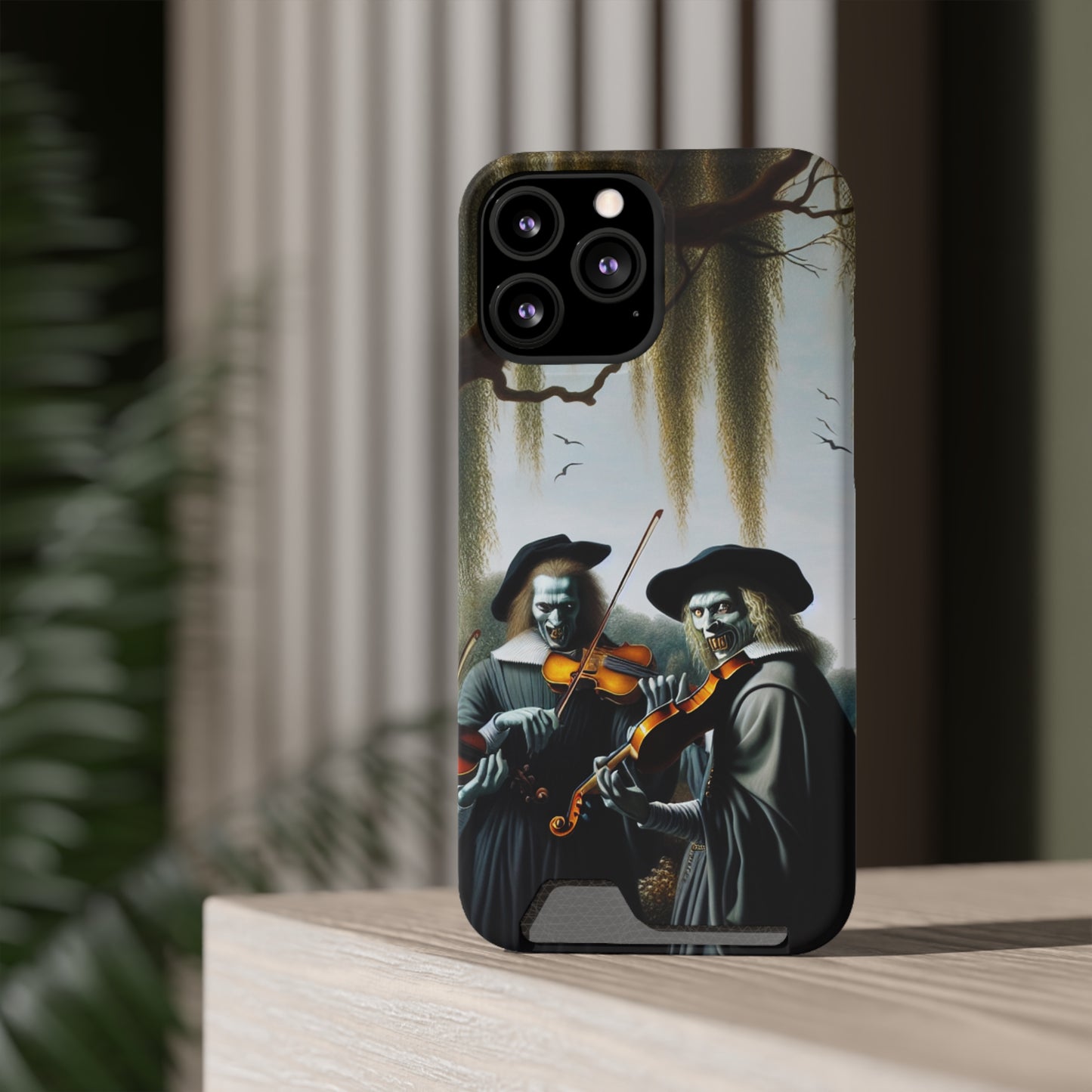 Vermeer's Vampire Violinists Phone Case with Card Holder - IPHONE