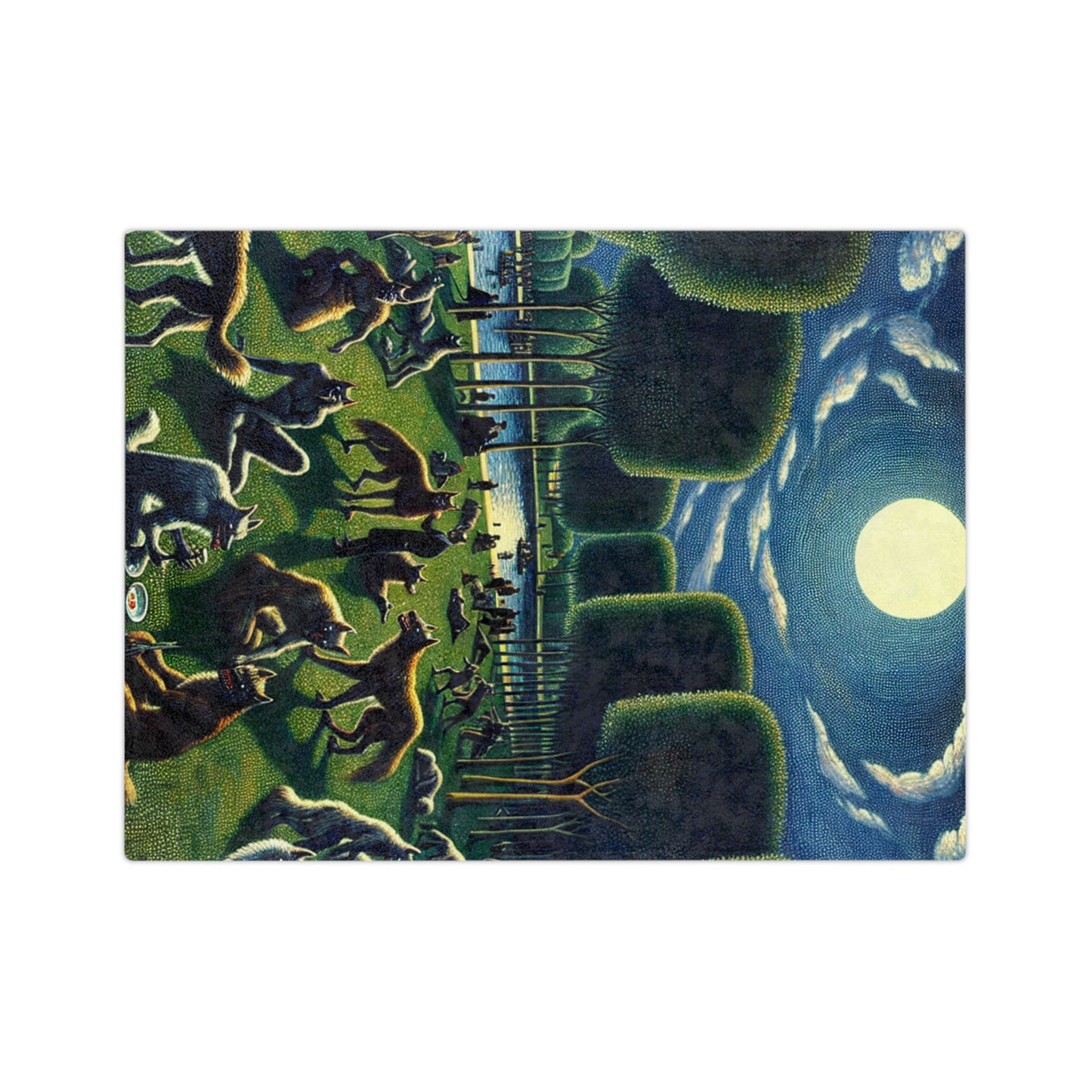 Werewolves at the Waterfront Velveteen Microfiber Blanket