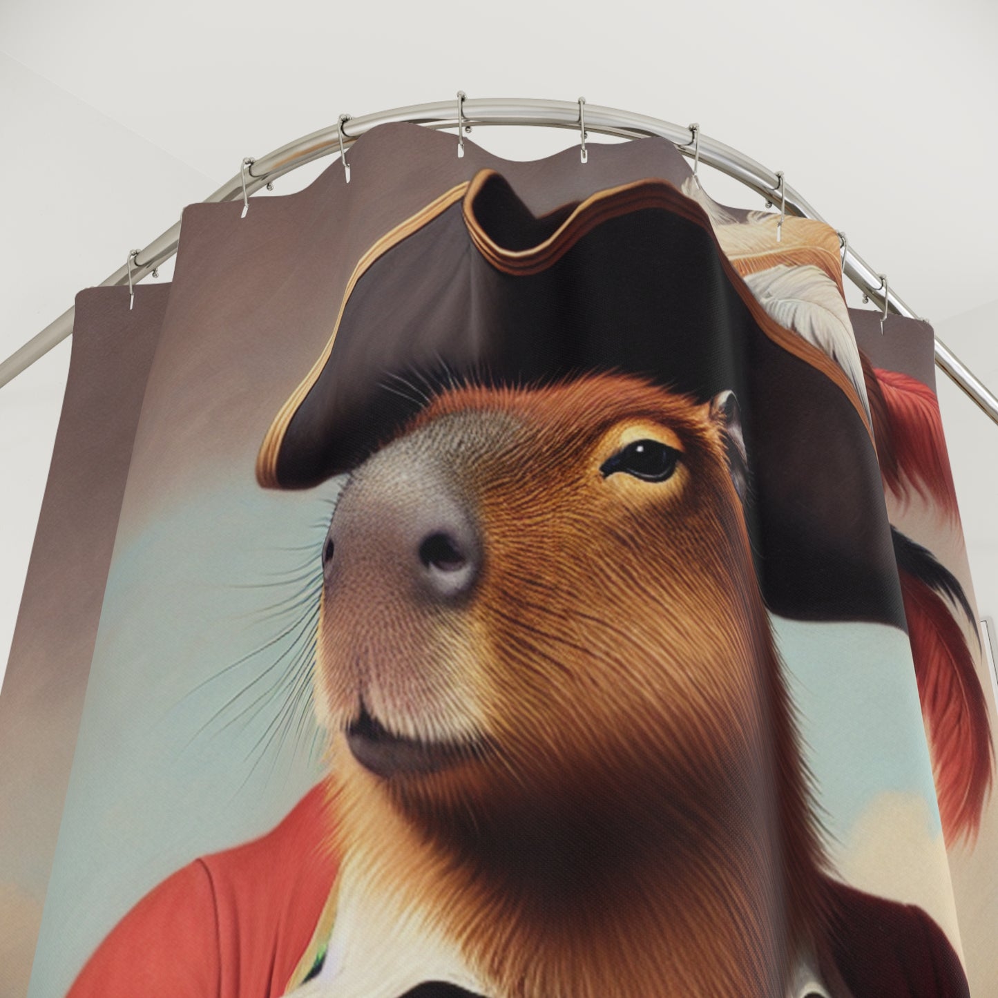 Captain Capybara Shower Curtain