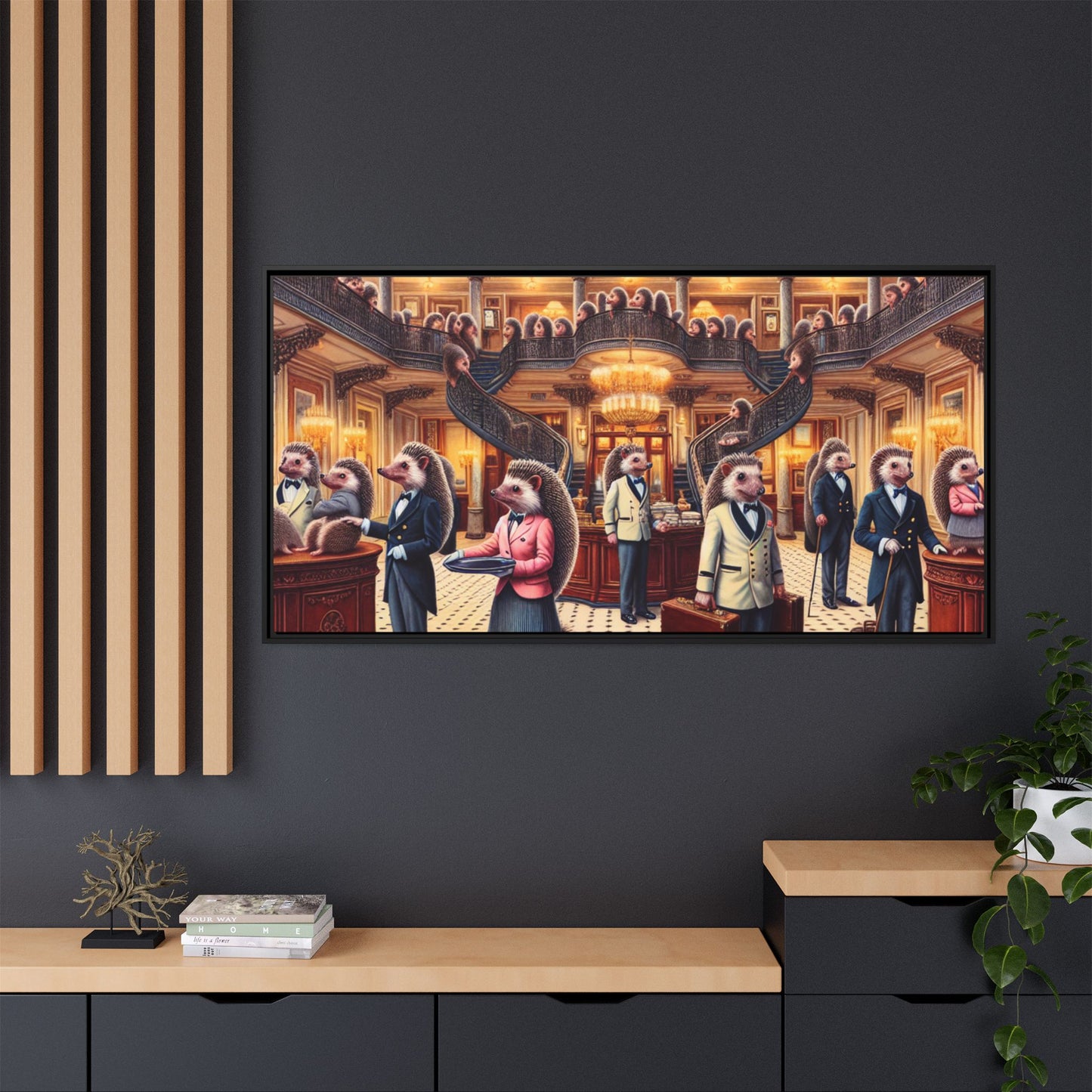 Hedgehog Hotel Canvas, Framed (Multi-color)