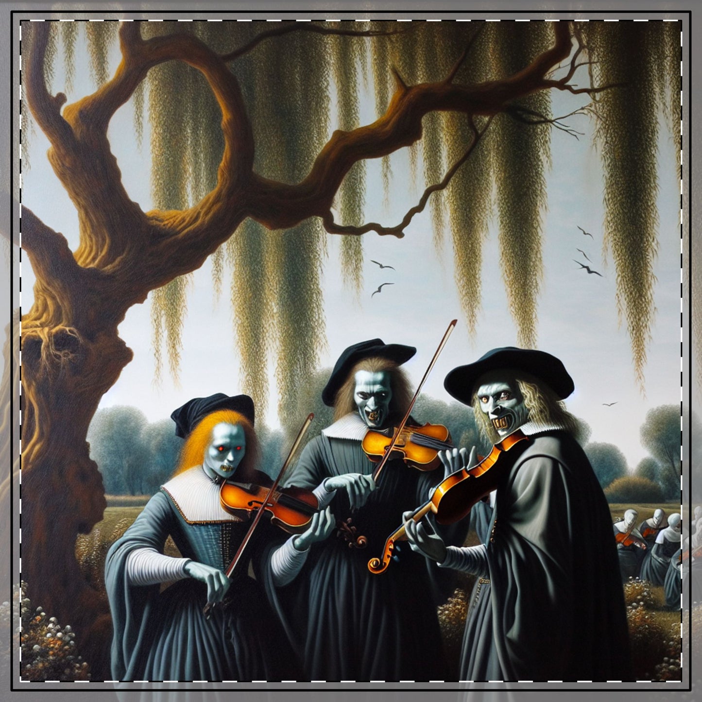 Vermeer's Vampire Violinists Tablecloth